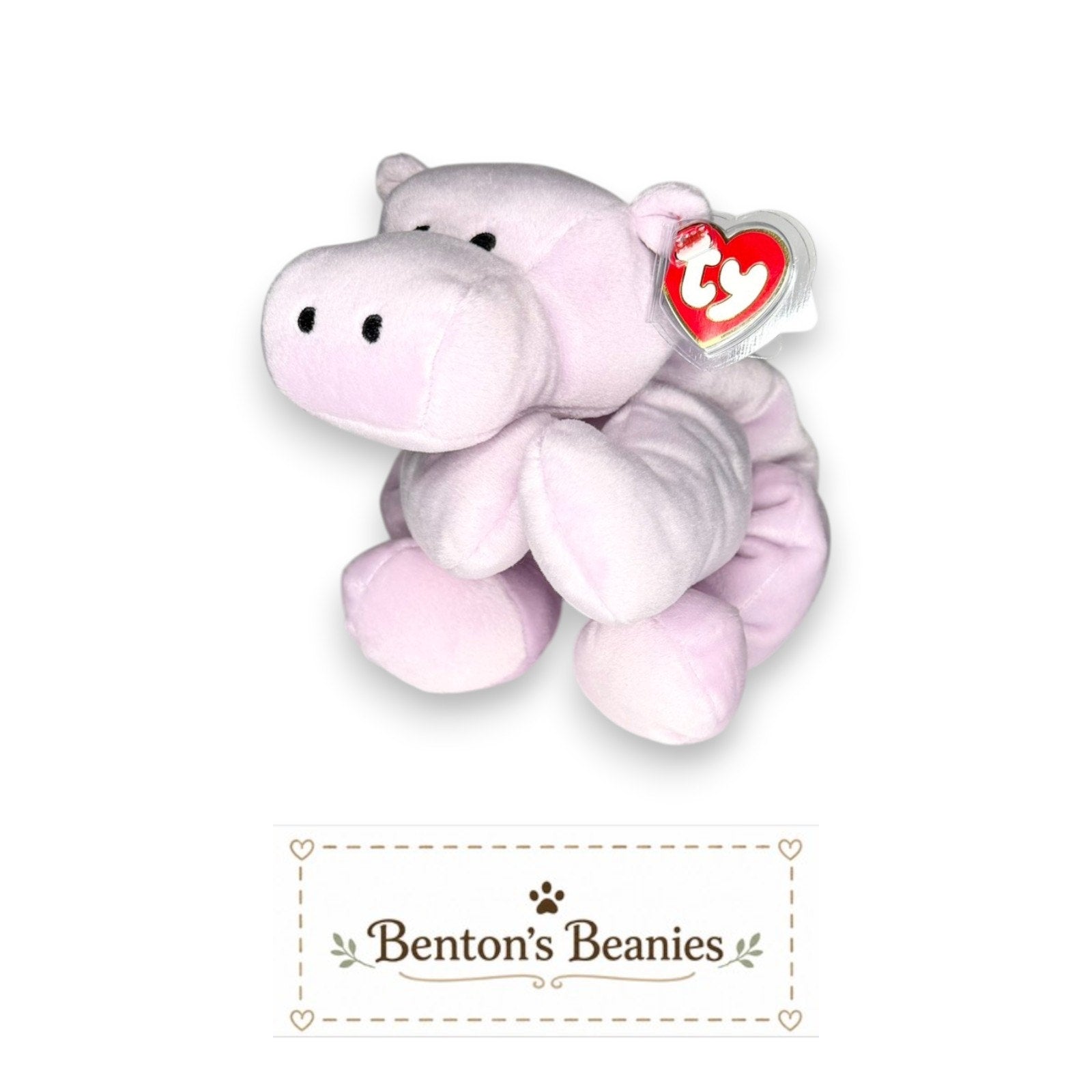 Tubby the Hippo TY Pillow Pal | Mint Heart & Tush Tag