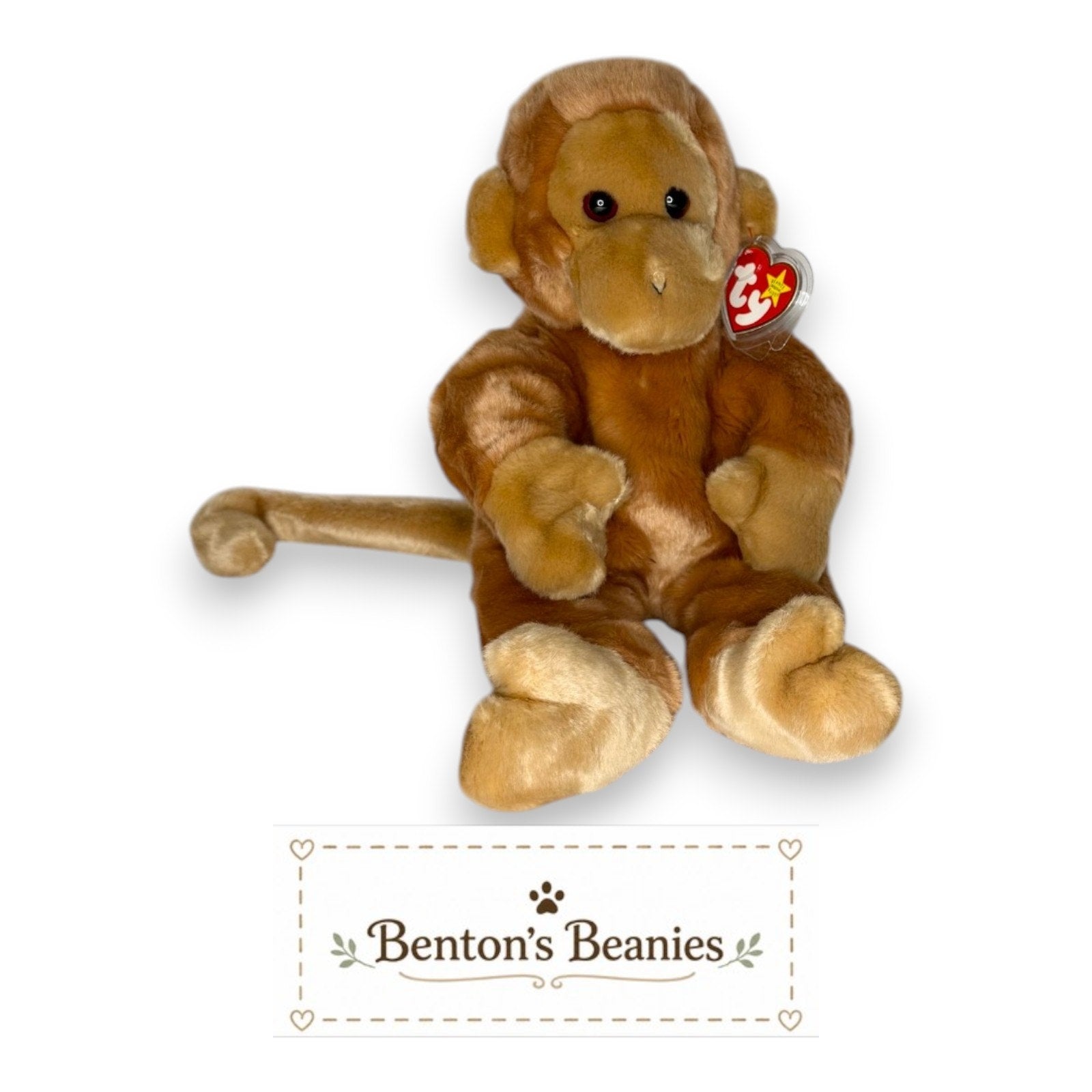 Bongo the Monkey TY Beanie Buddies | Mint Heart & Tush Tags