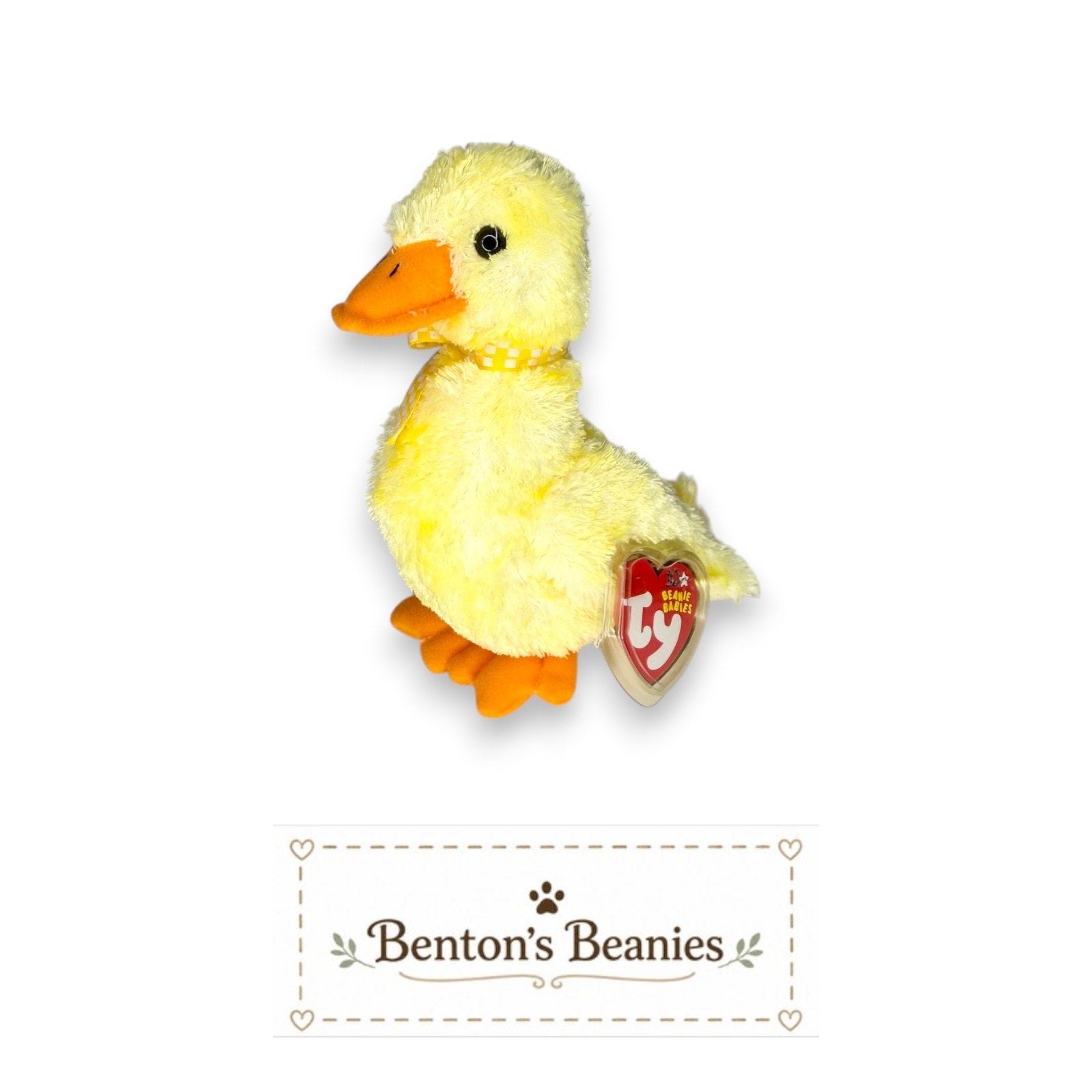 Duck-e the Duck TY Beanie Baby | Mint Heart & Tush Tag