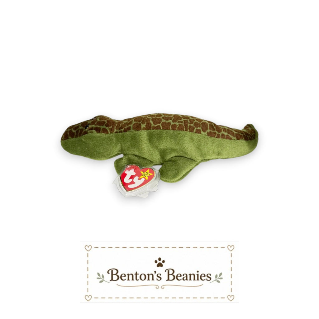 Ally the Alligator TY Beanie Baby | Mint Heart & Tush Tag
