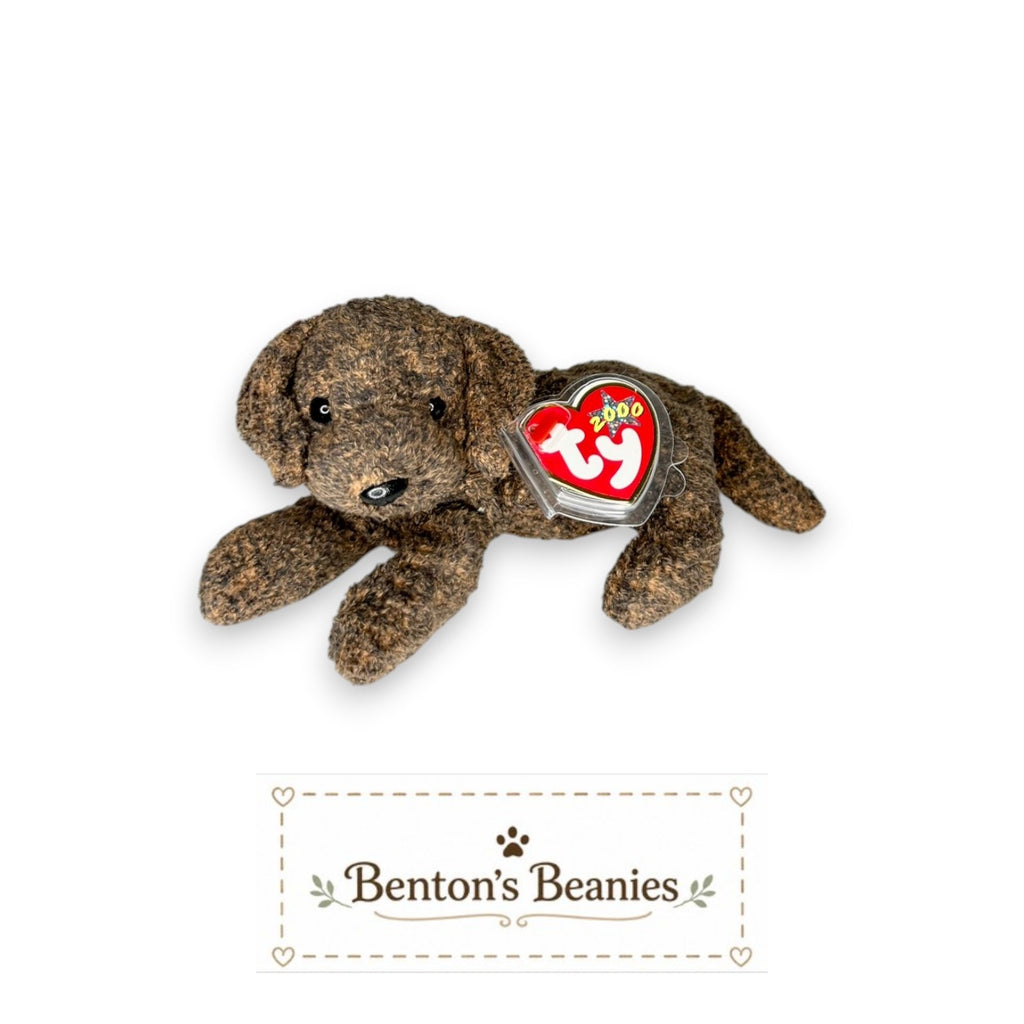 Fetcher the Dog TY Beanie Baby | Minor Heart Tag Vein