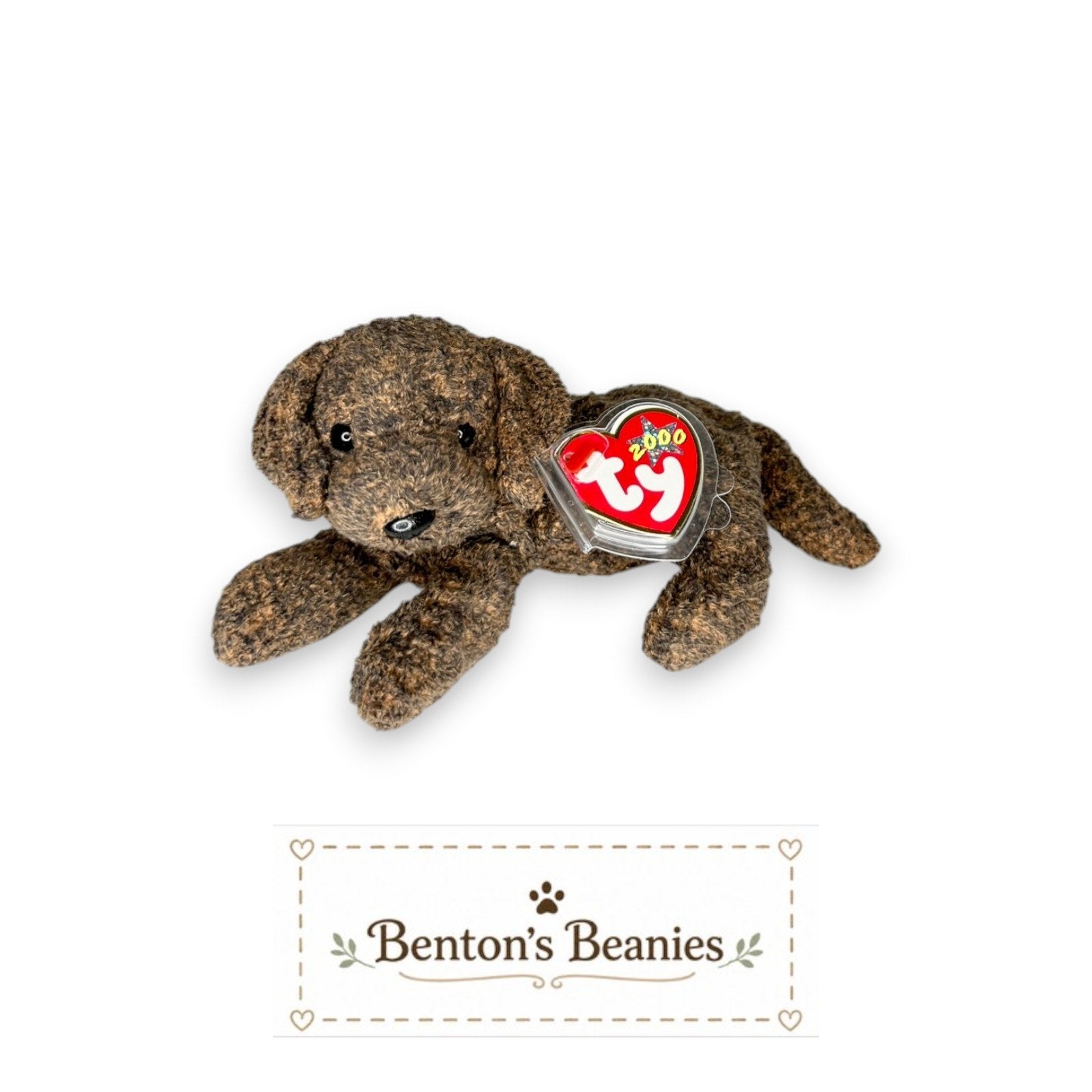 Fetcher the Dog TY Beanie Baby | Minor Heart Tag Vein