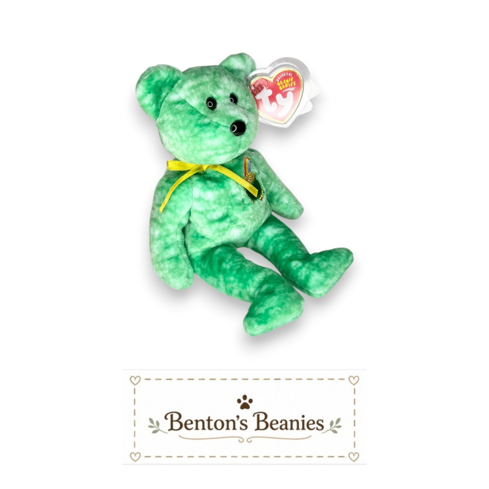 Killarney the Bear TY Beanie Baby | Mint Heart & Tush Tag