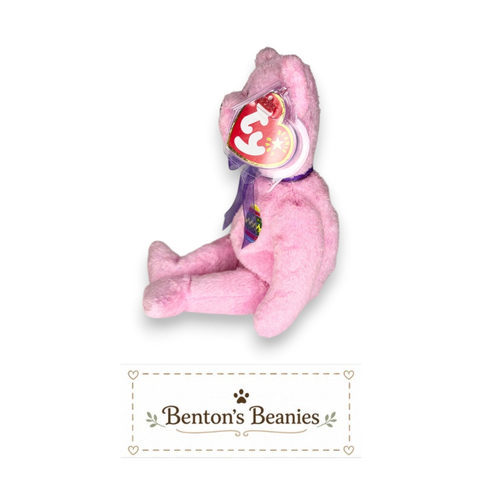 Eggs the Bear TY Beanie Baby | Mint Heart & Tush Tag