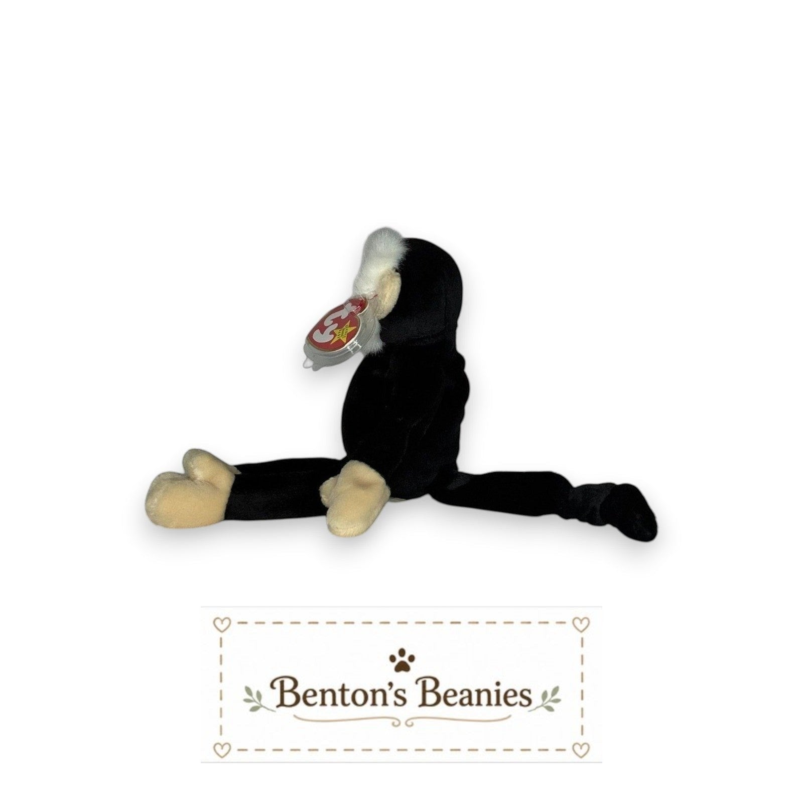 Mooch the Spider Monkey TY Beanie Baby | Mint Heart & Tush Tag
