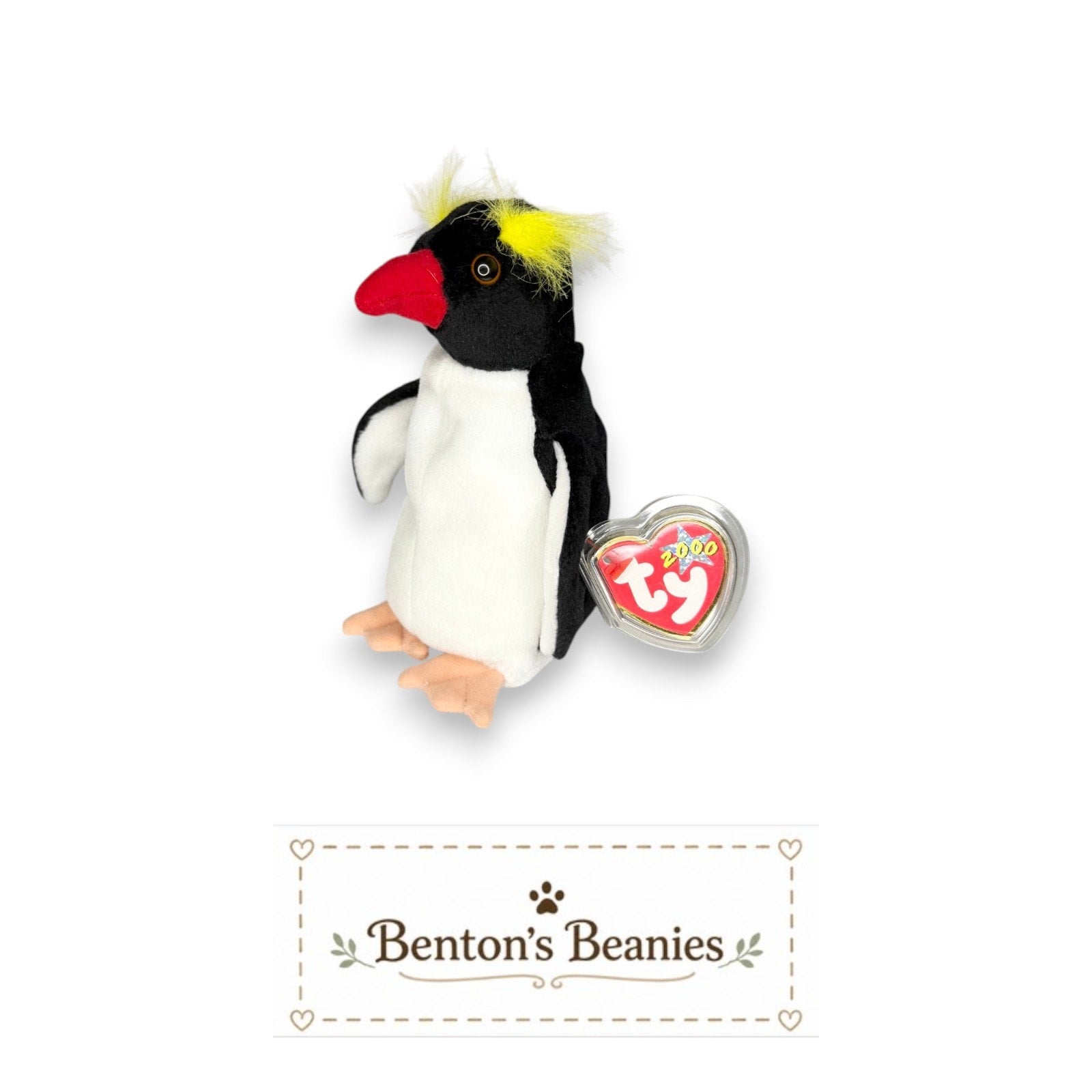 Frigid the Penguin TY Beanie Baby | Mint Heart & Tush Tag
