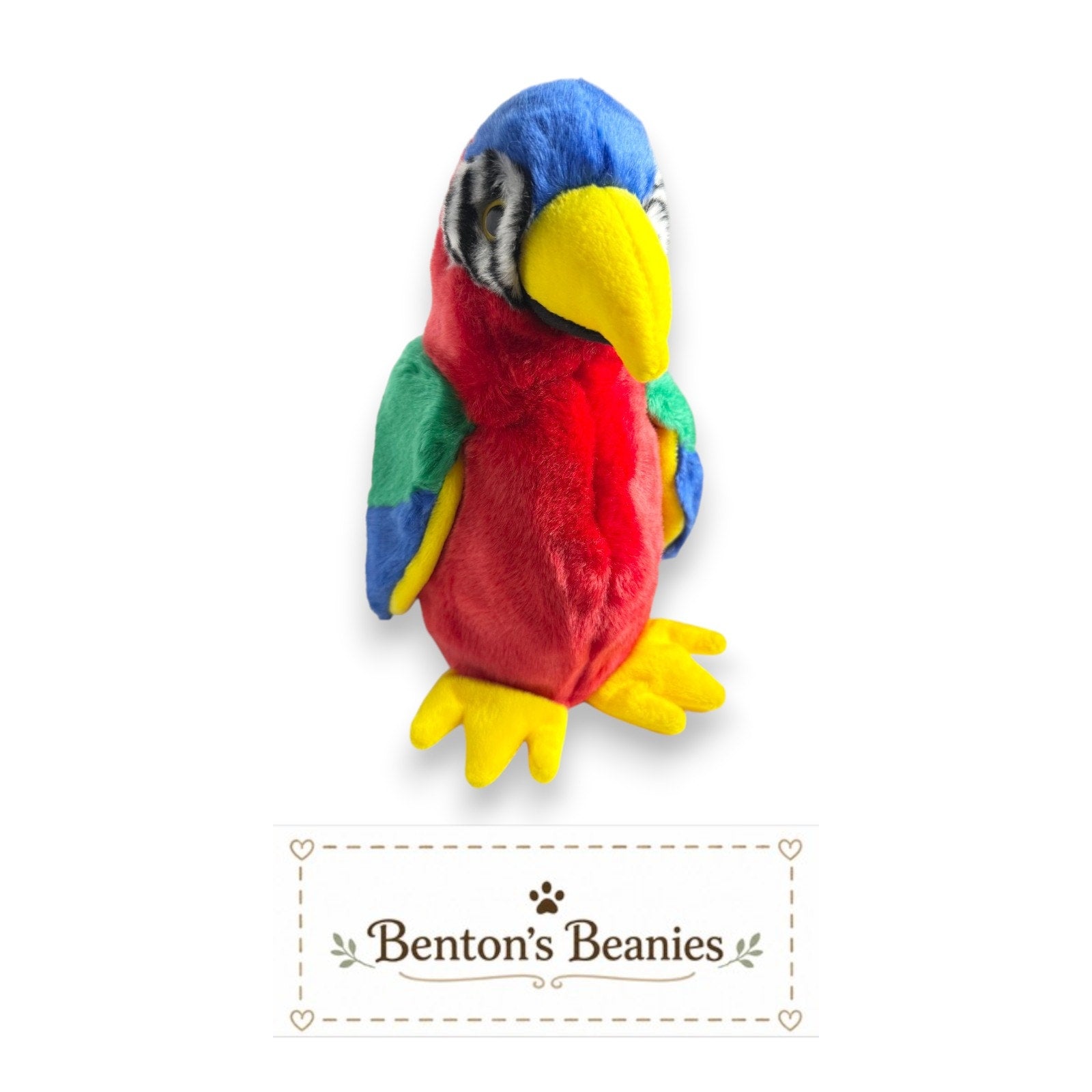 Jabber the Parrot TY Beanie Buddies | Mint Heart & Tush Tags
