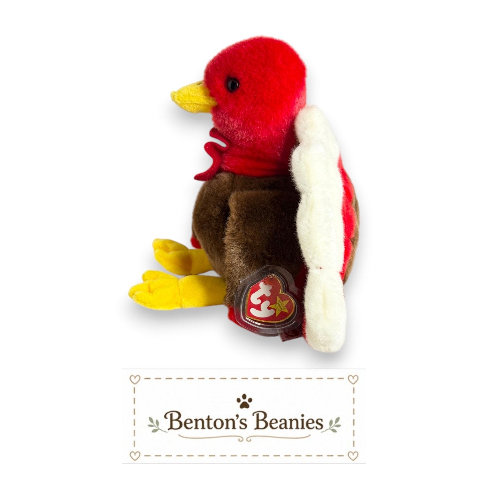 Gobbles the Turkey TY Beanie Buddies | Mint Heart Tush Tags