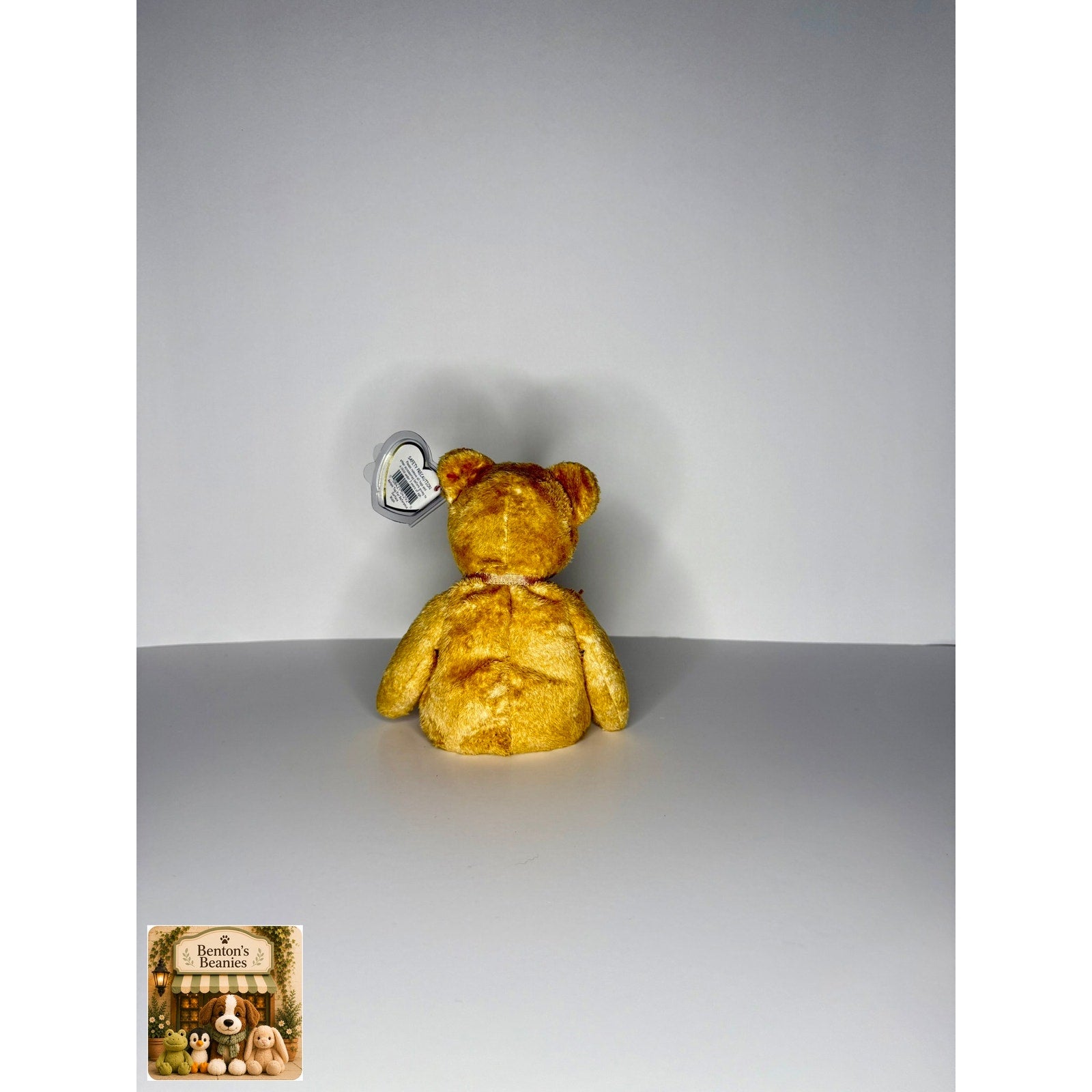 Cashew the Bear TY Beanie Baby | Mint Heart & Tush Tag