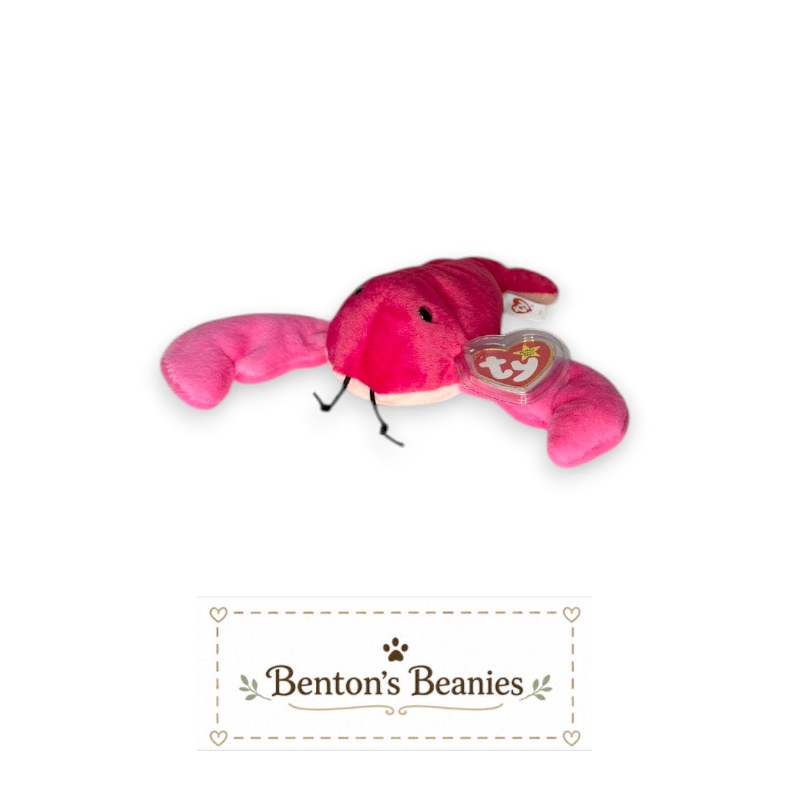 Louis the Lobster TY Beanie Baby | Mint Heart & Tush Tag