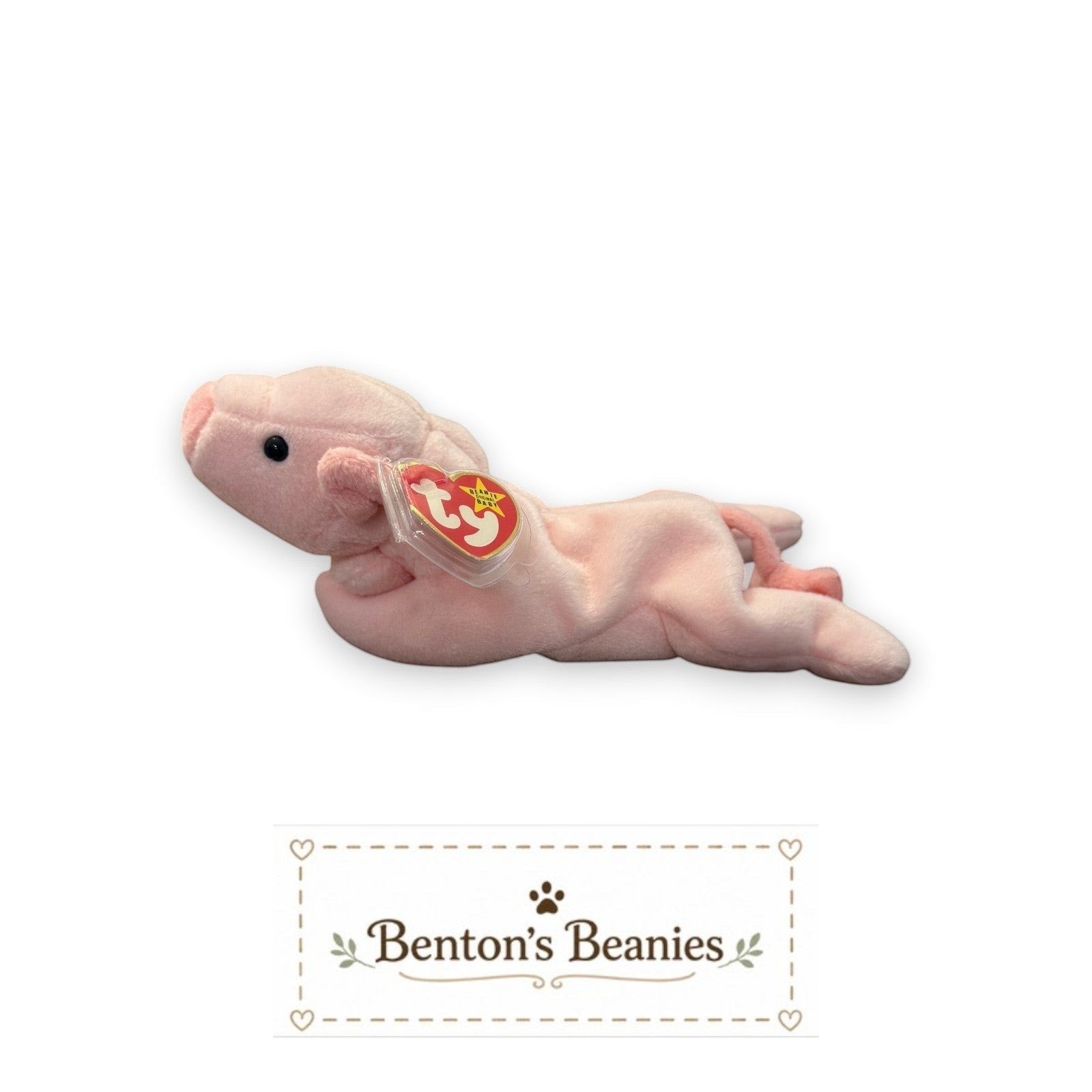 Squealer the Pig TY Beanie Baby | Mint Heart & Tush Tag