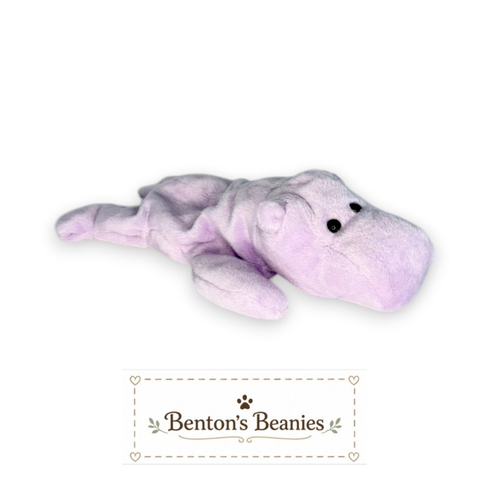 Happy the Hippo TY Beanie Baby | Mint Heart & Tush Tag