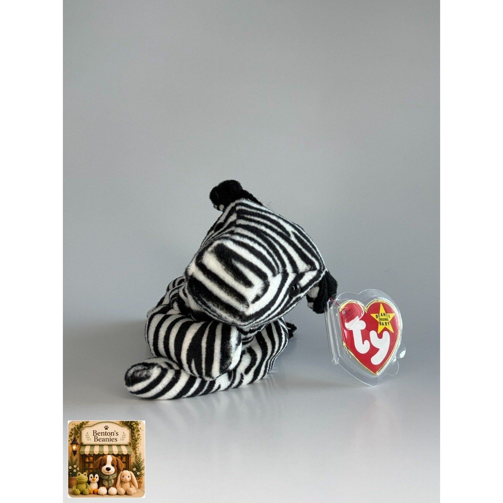 Ziggy the Zebra TY Beanie Baby | Mint Heart & Tush Tag