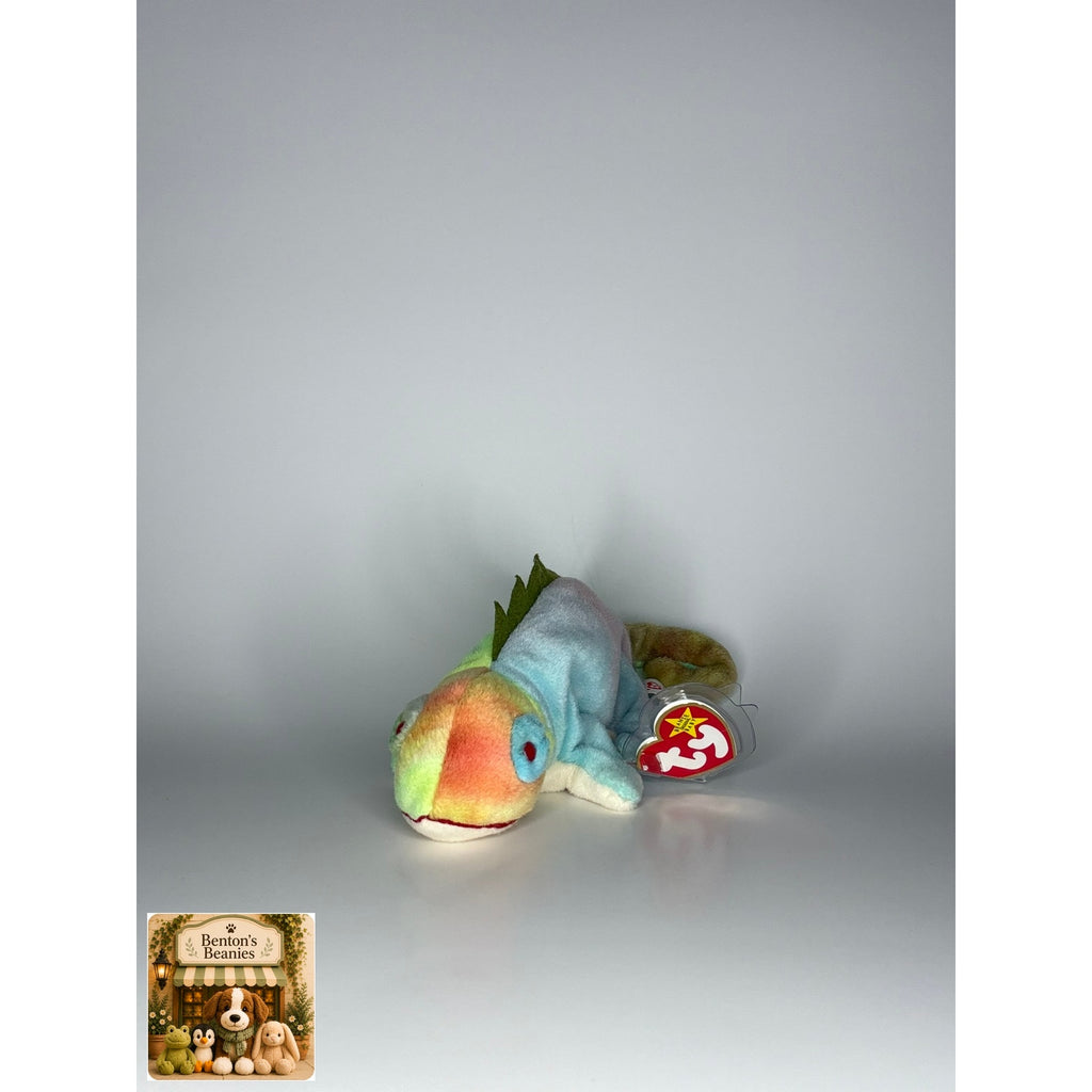 Iggy the Chameleon TY Beanie Baby | Mint Heart & Tush Tag