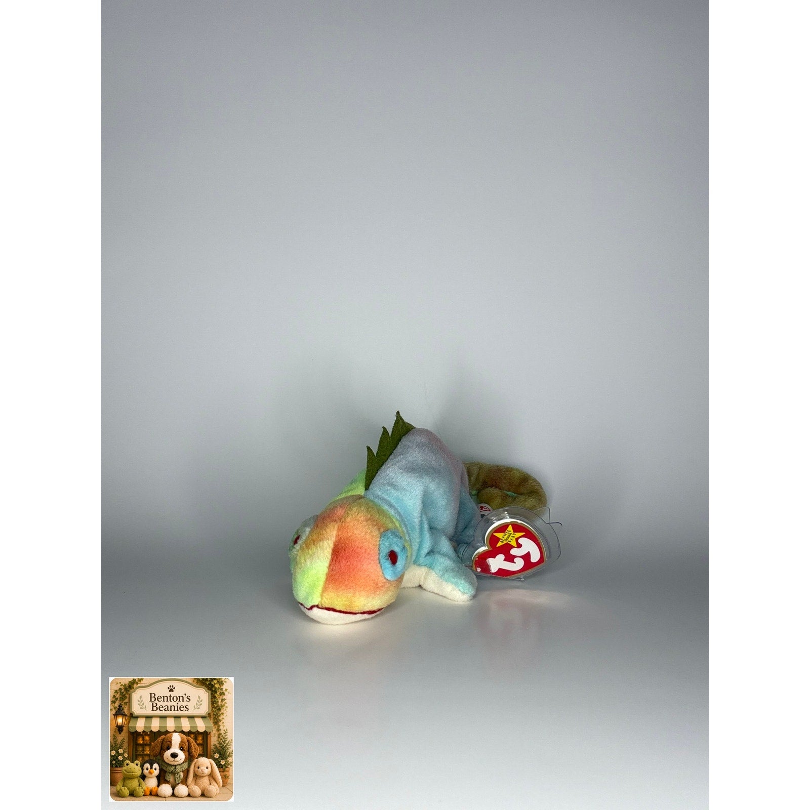 Iggy the Chameleon TY Beanie Baby | Mint Heart & Tush Tag