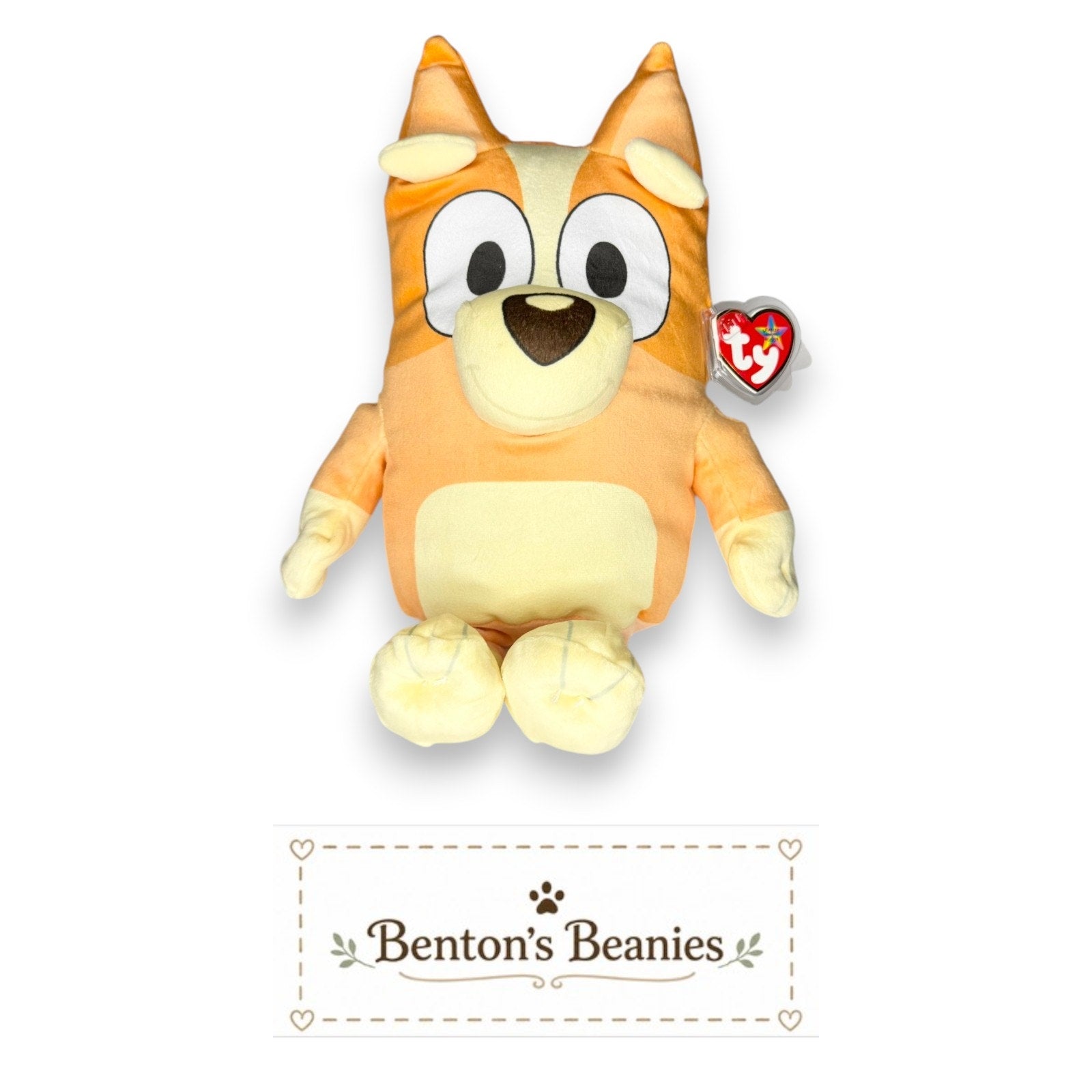 Bingo Official TY Beanie Buddies | Mint Heart & Tush Tags
