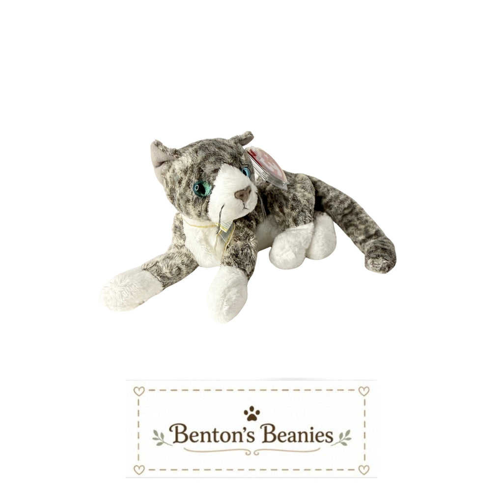 Purr the Cat TY Beanie Baby | Mint Heart & Tush Tag