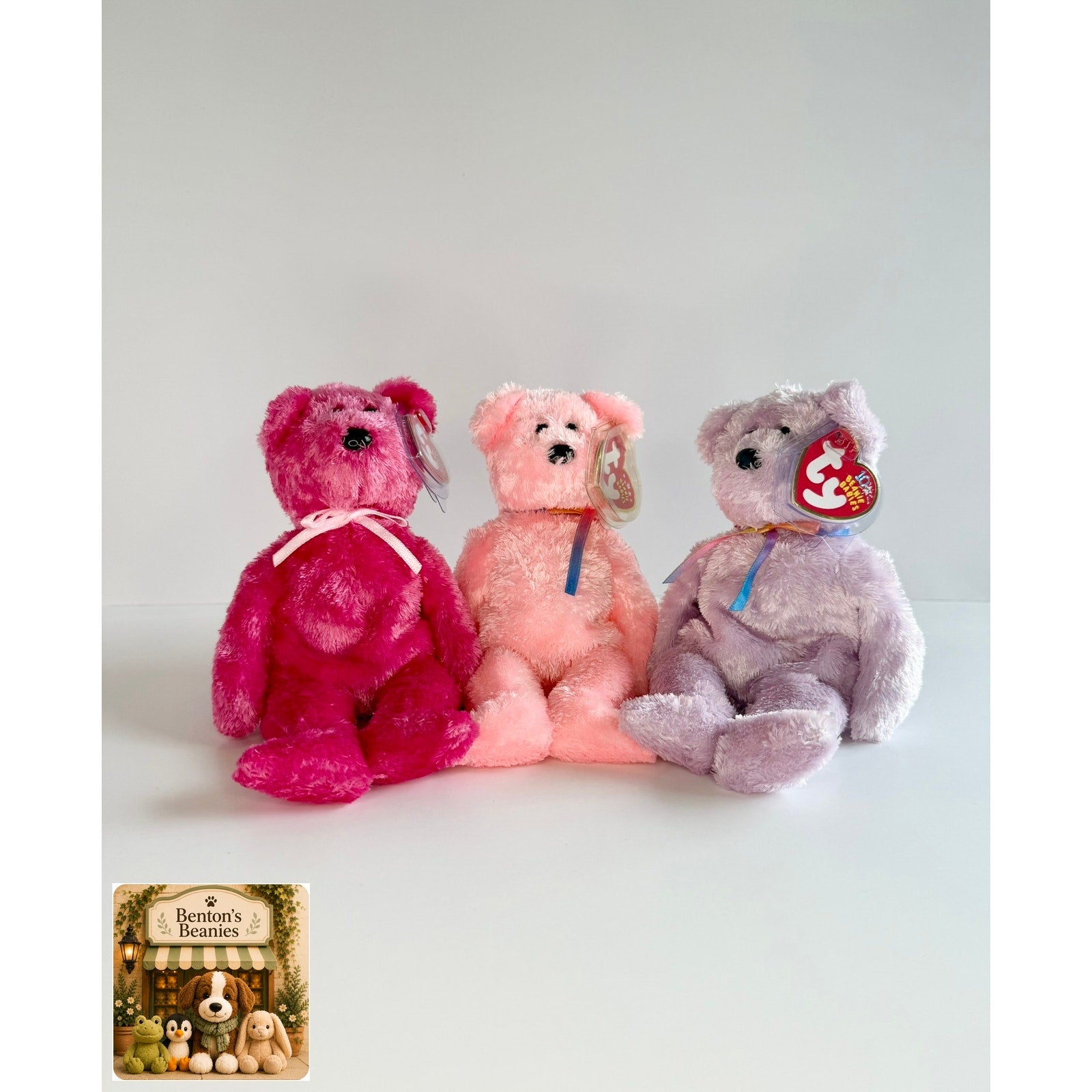 Sherbet the Bear TY Beanie Baby | Mint Heart & Tush Tag