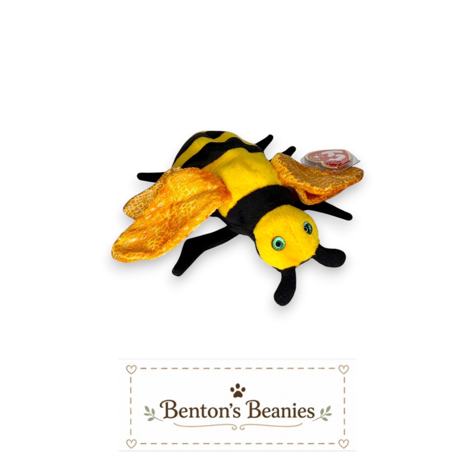 Buzzie the Bee TY Beanie Baby | Mint Heart & Tush Tag