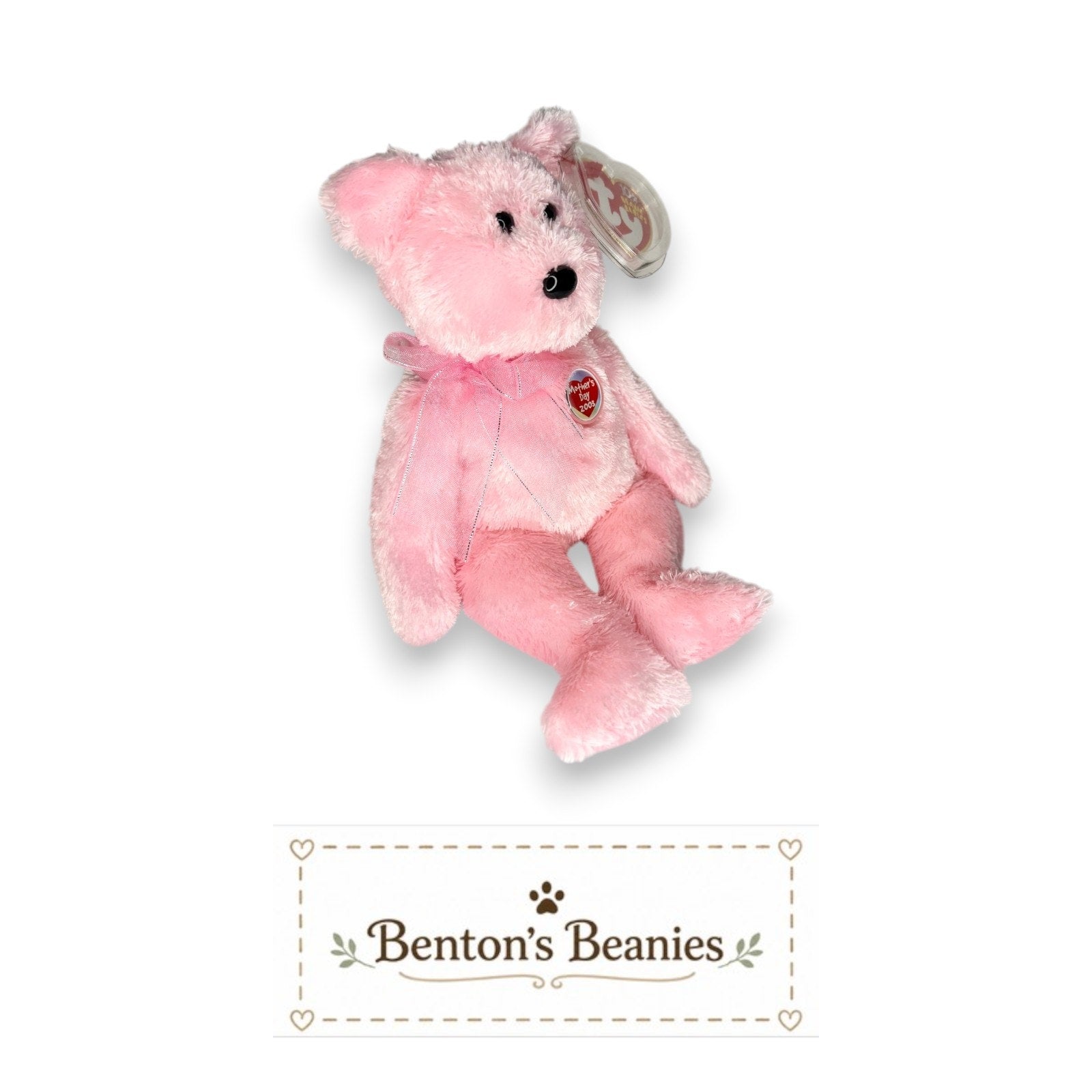 Mom-e 2003 the Bear TY Beanie Baby | Mint Heart & Tush Tag