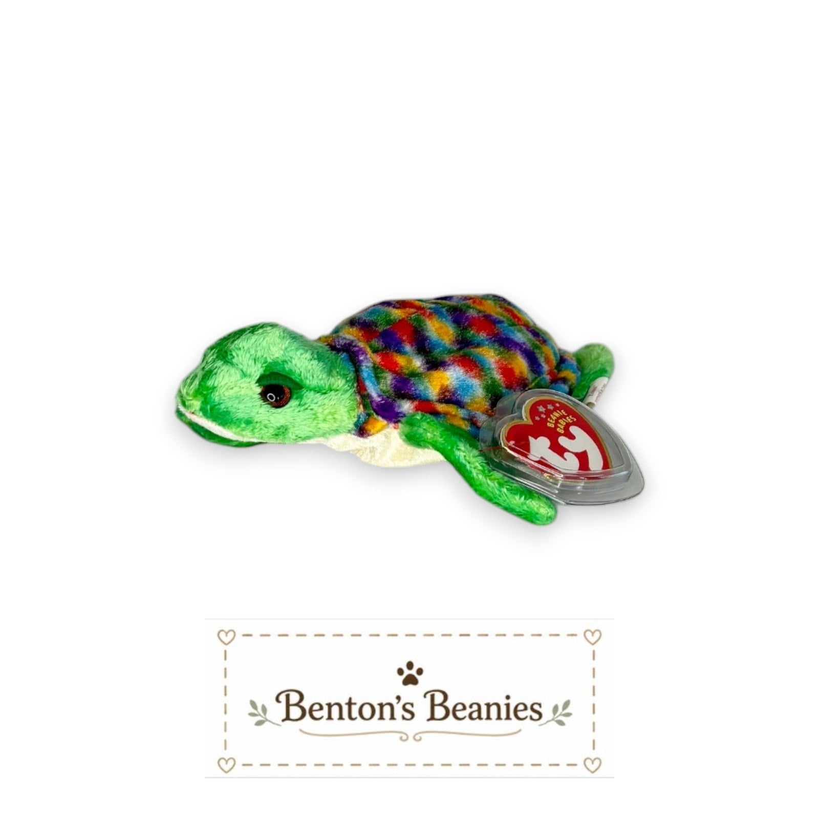 Zoom the Sea Turtle TY Beanie Baby | Mint Heart & Tush Tag
