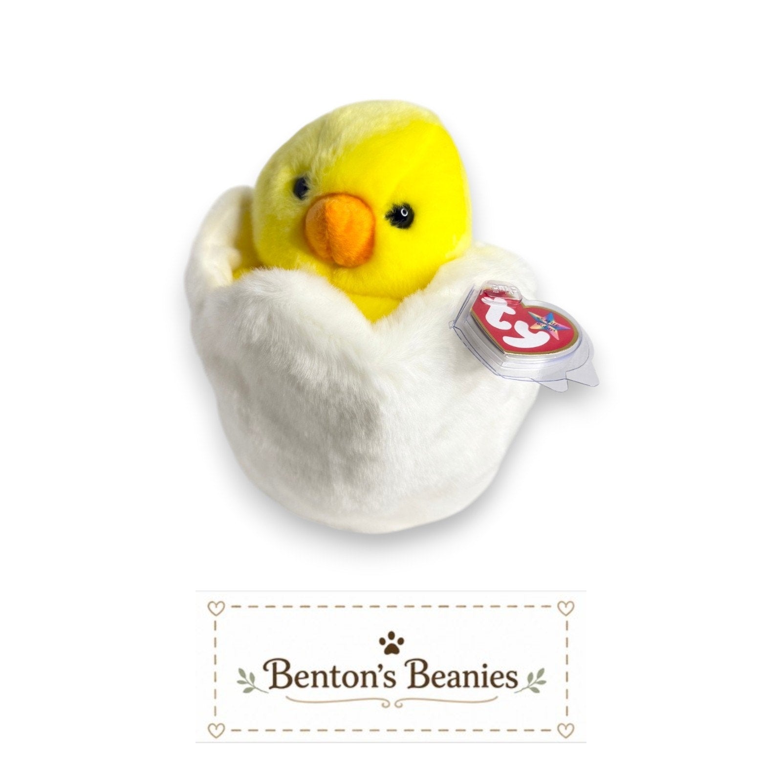 Eggbert the Chick TY Beanie Buddies | Mint Heart & Tush Tags