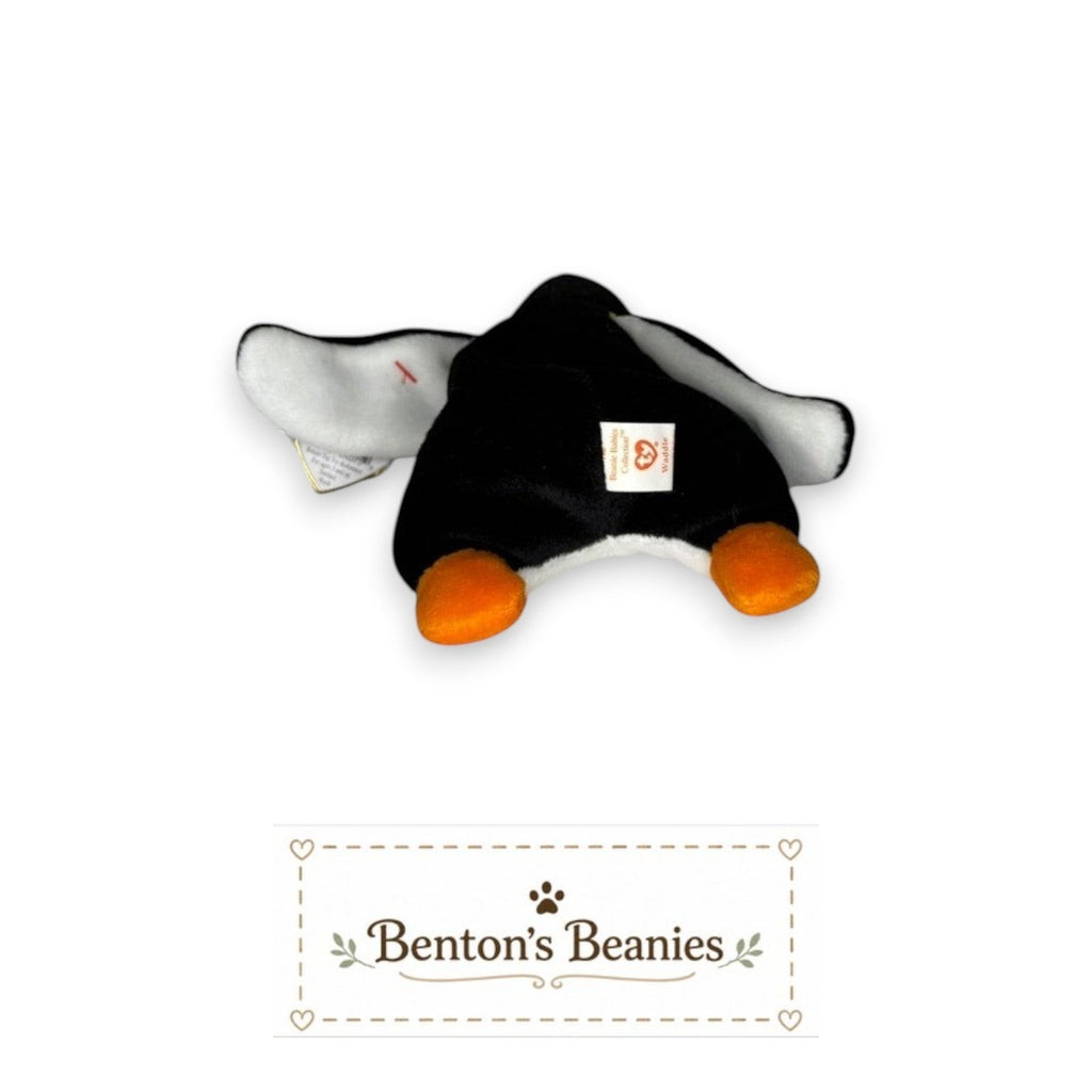 Waddle the Penguin TY Beanie Baby | Mint Heart & Tush Tag