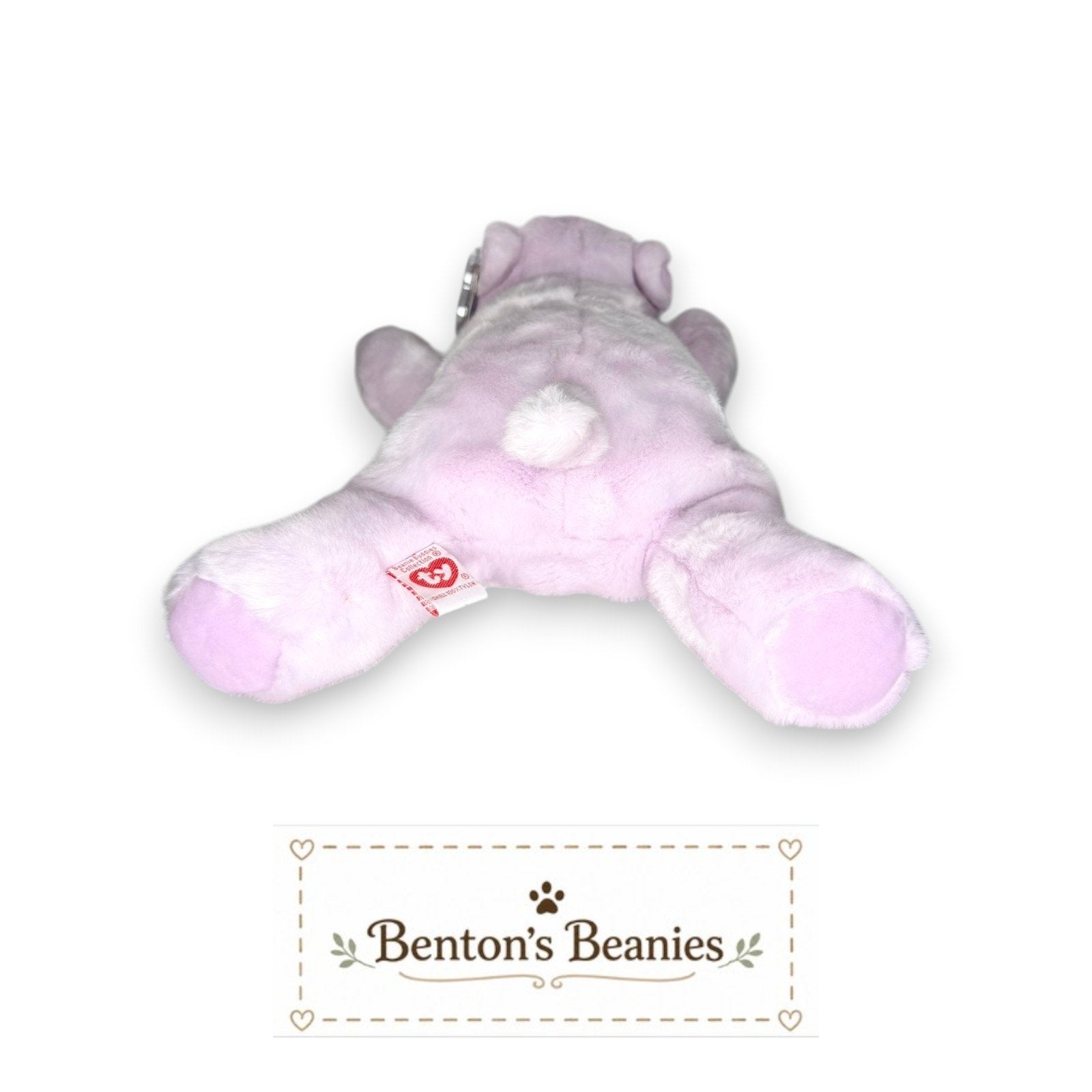 Happy the Hippo TY Beanie Buddies | Mint Heart & Tush Tags