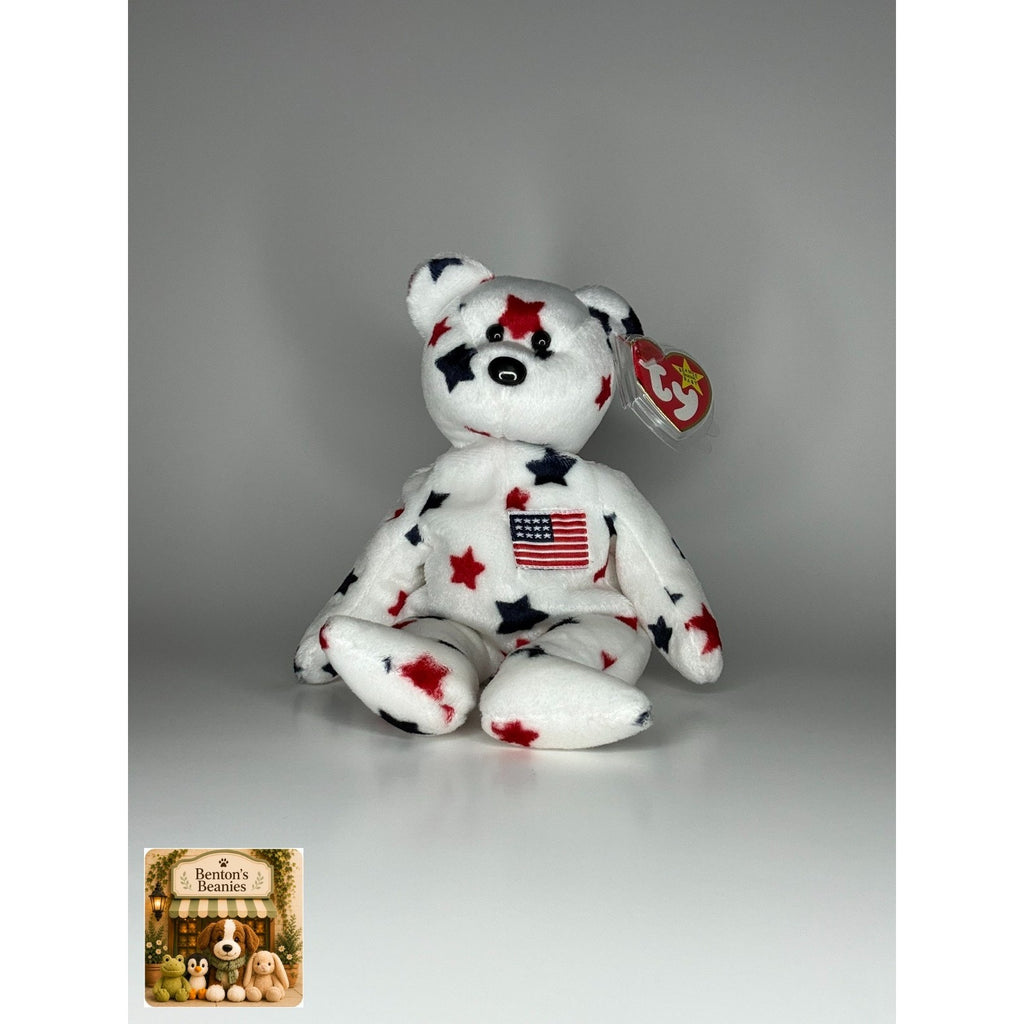 Glory the Bear TY Beanie Baby | Mint Heart & Tush Tag