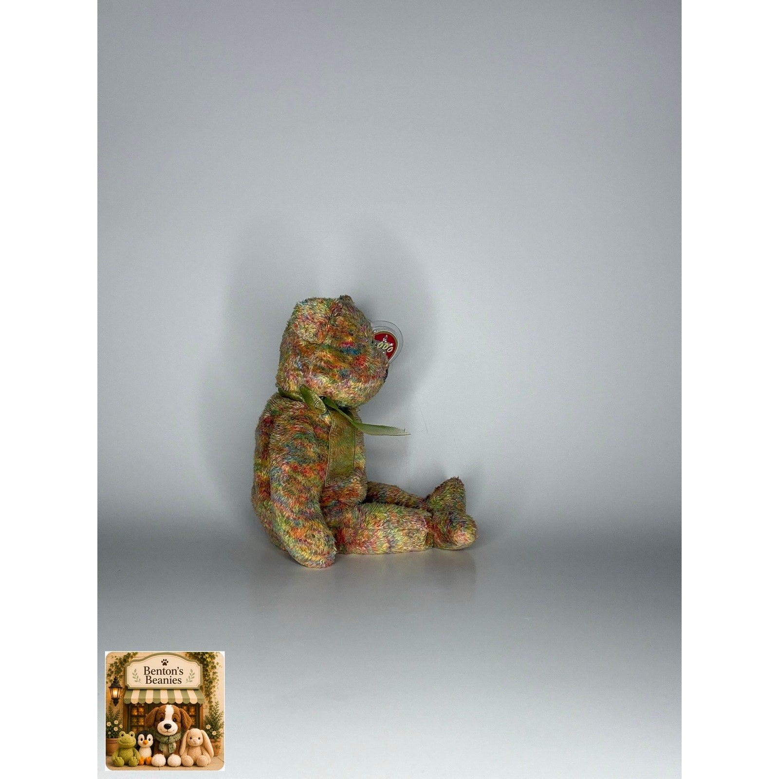 Speckles the Bear TY Beanie Baby | Mint Heart/Tush Tag