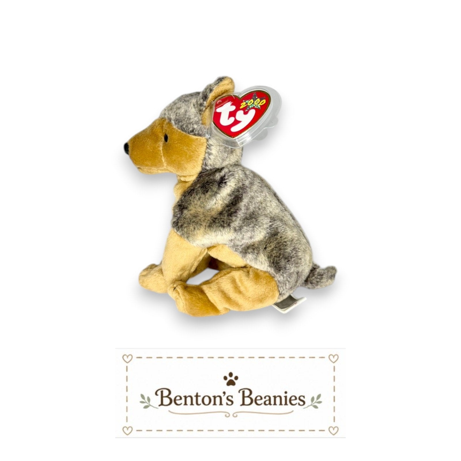 Sarge the Dog TY Beanie Baby | Mint Heart & Tush Tag