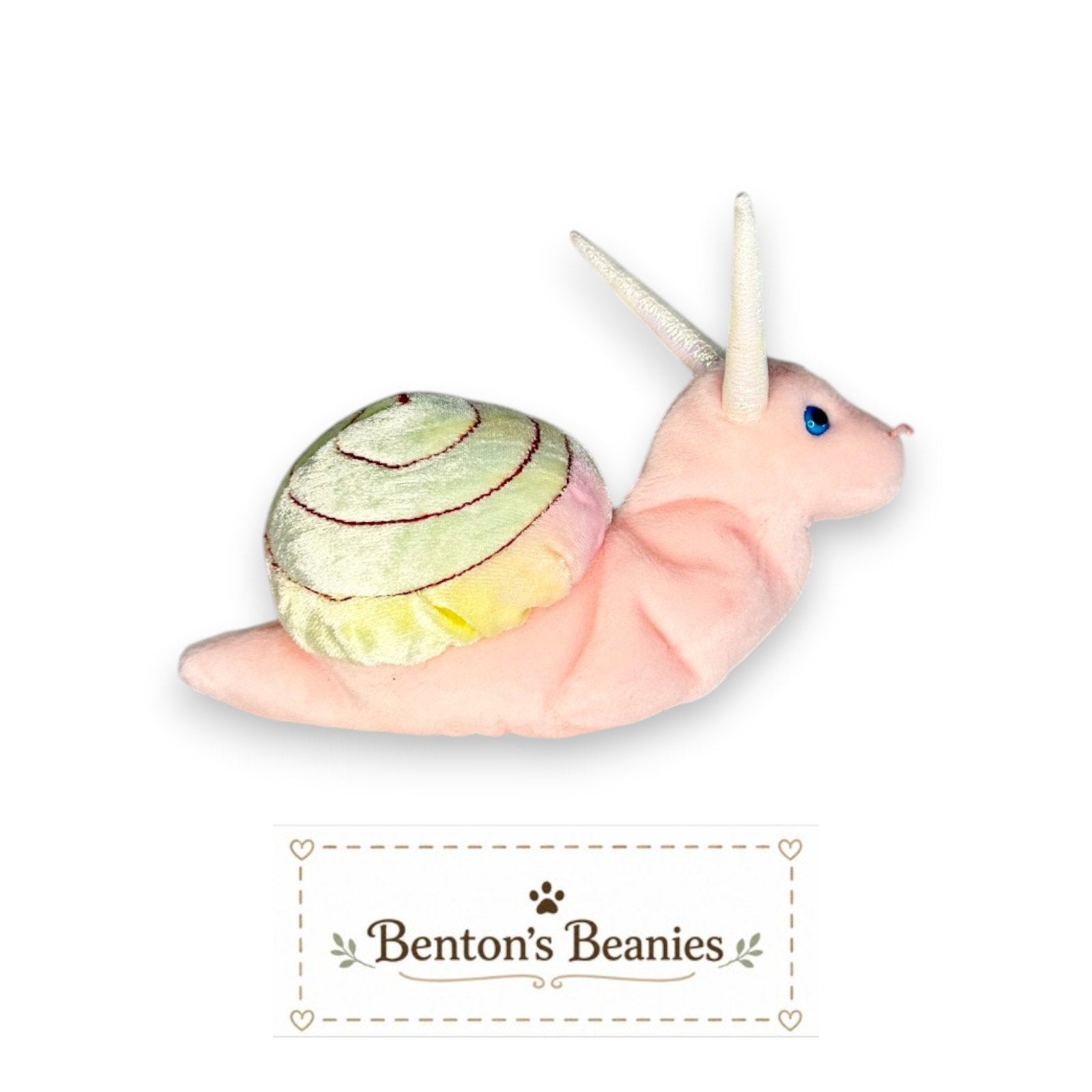 Swirly the Snail TY Beanie Baby | Mint Heart & Tush Tag