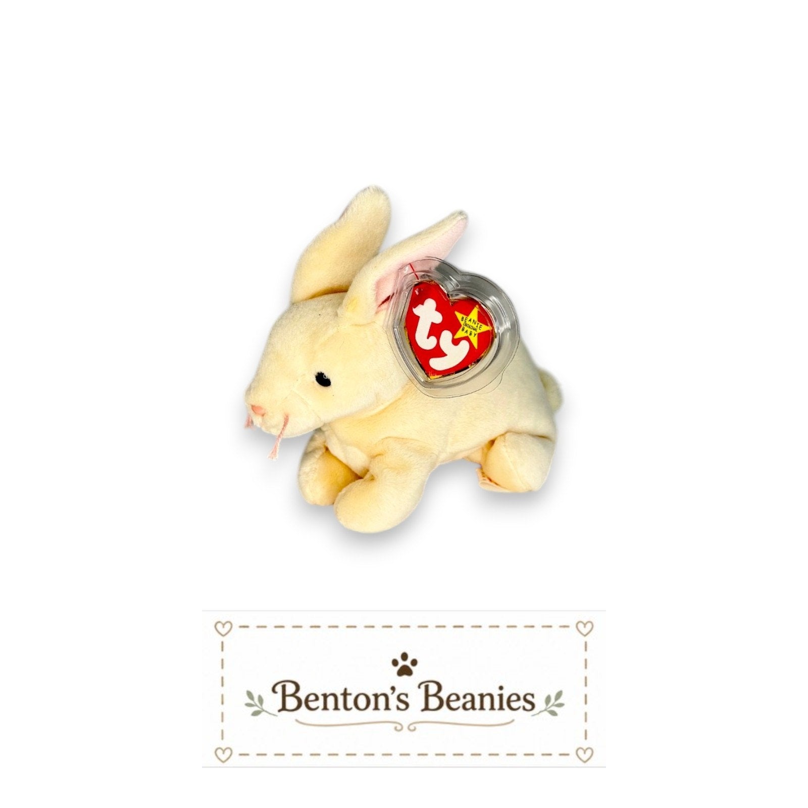 Nibbler the Rabbit TY Beanie Baby | Mint Heart & Tush Tag