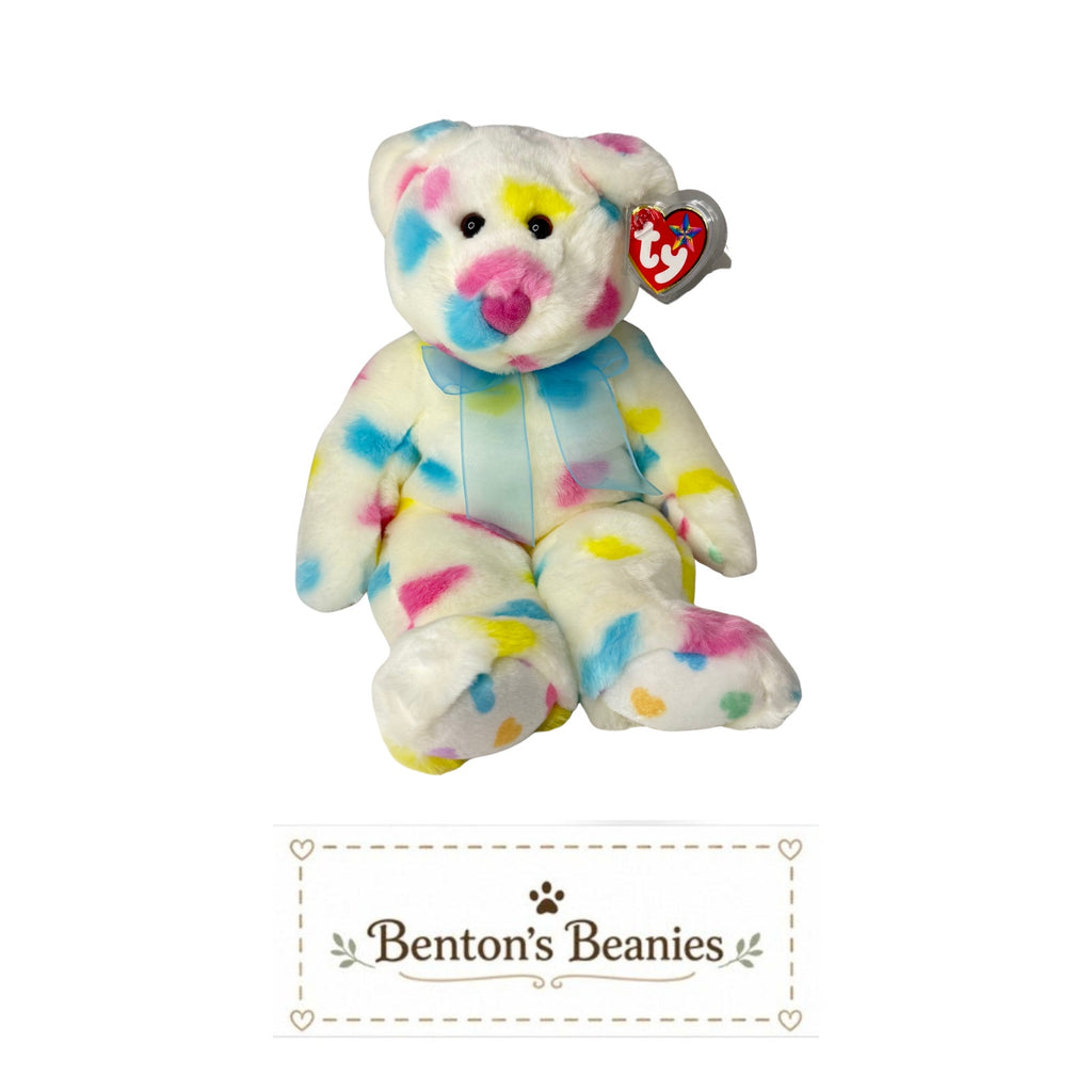 Kissme the Bear TY Beanie Buddies | Mint Heart & Tush Tags