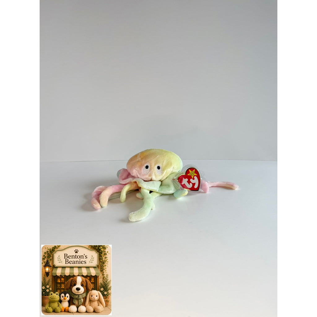 Goochy the Jellyfish TY Beanie Baby | Mint Heart & Tush Tag