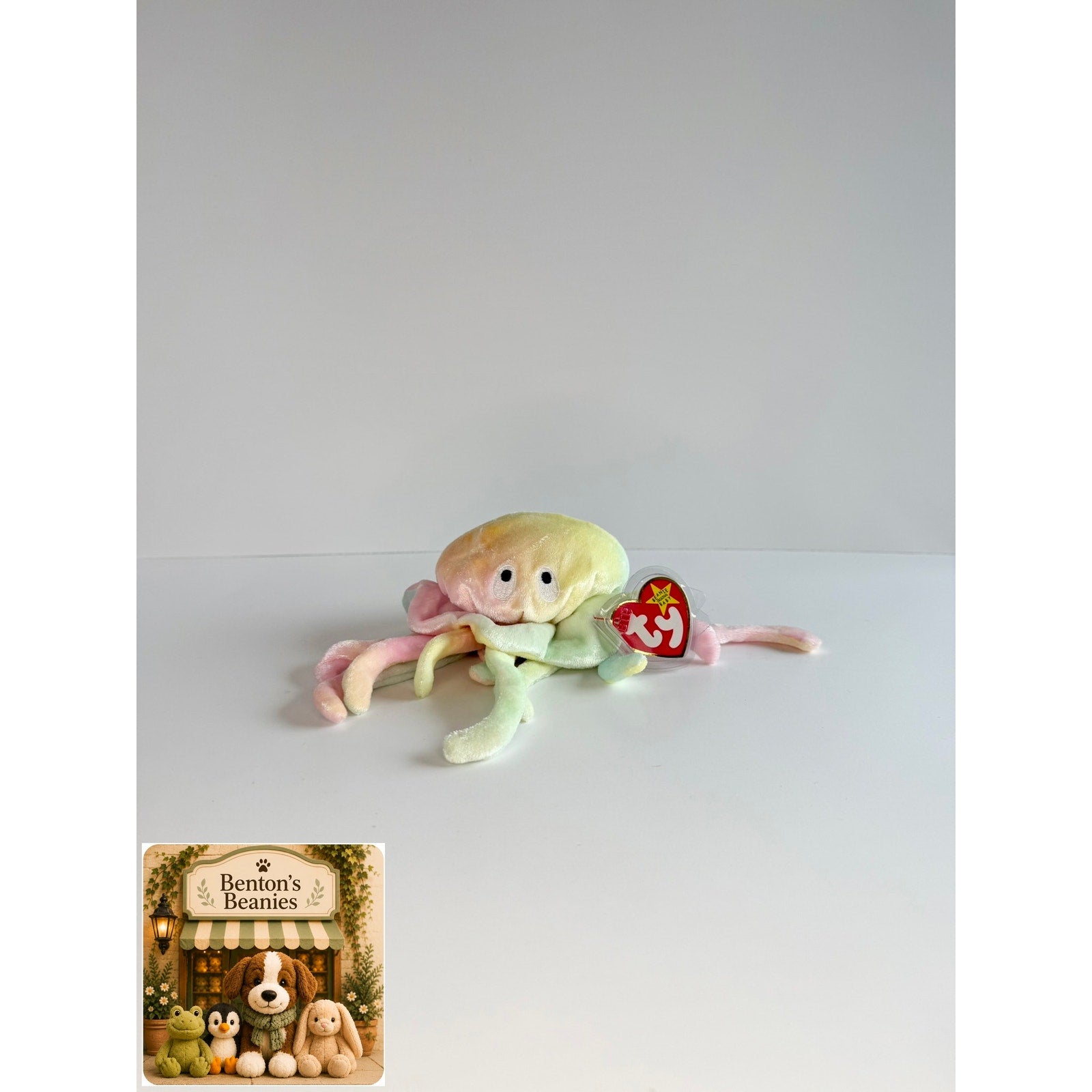Goochy the Jellyfish TY Beanie Baby | Mint Heart & Tush Tag
