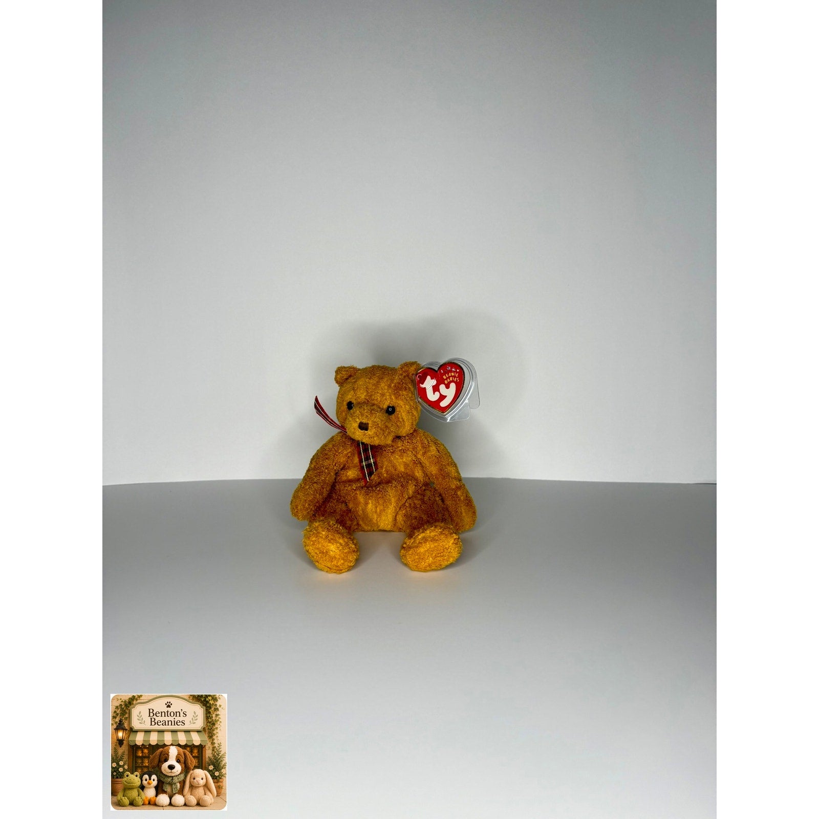 Woody the Bear TY Beanie Baby | Mint Heart & Tush Tag
