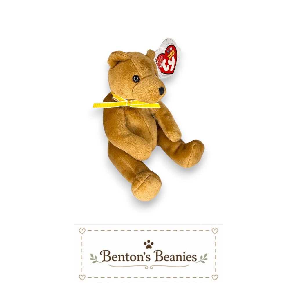 Sherwood the Bear TY Beanie Baby | Mint Heart/Tush Tag