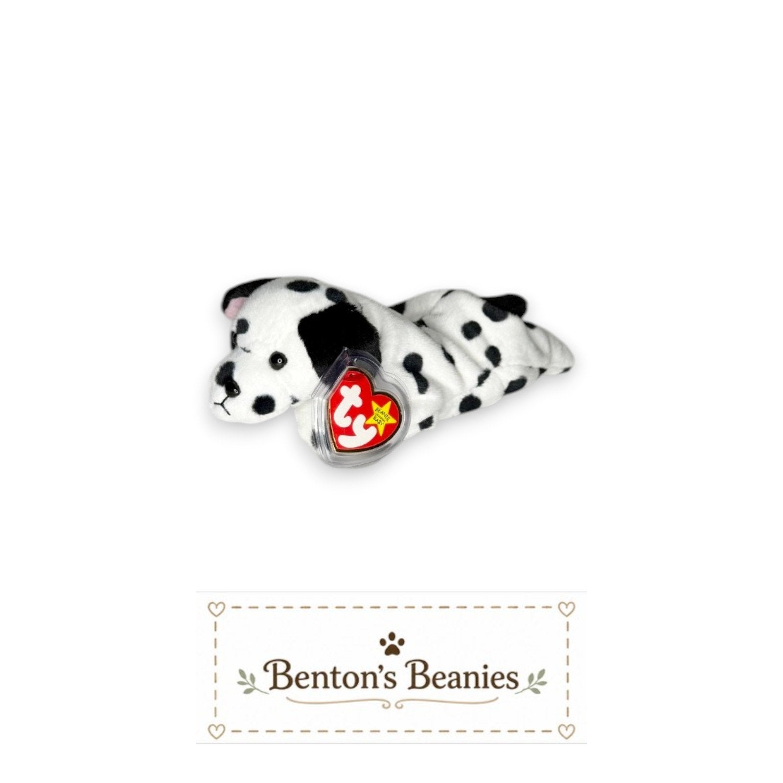 Dotty II the Dalmatian TY Beanie Baby | Mint Heart/ Tush Tag