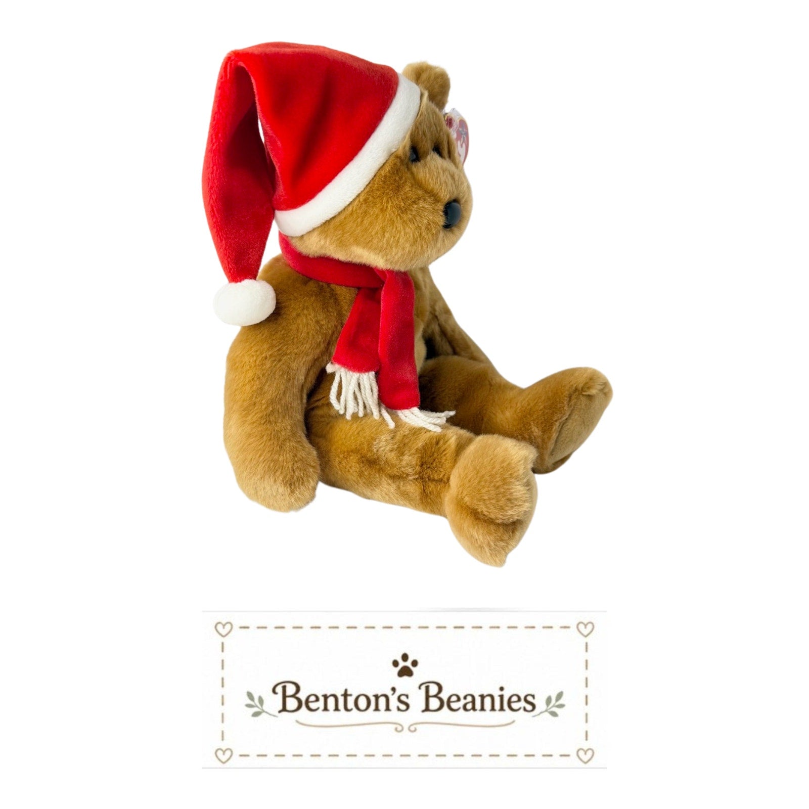 1997 Holiday Teddy TY Beanie Buddies | Mint Heart Tush Tags