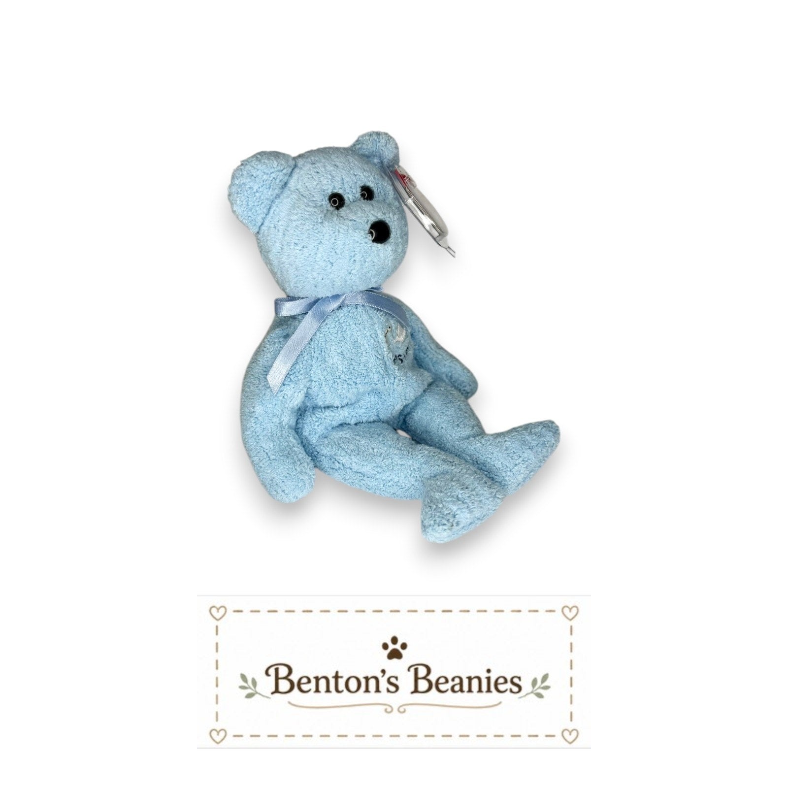 Baby Boy the Bear TY Beanie Baby | Mint Heart & Tush Tag