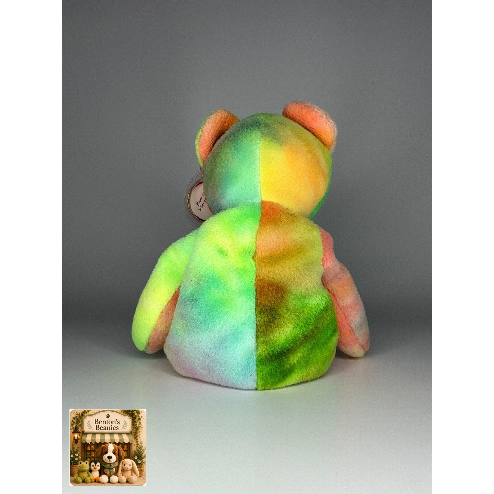 Peace the Bear TY Beanie Baby | Mint Heart & Tush Tag