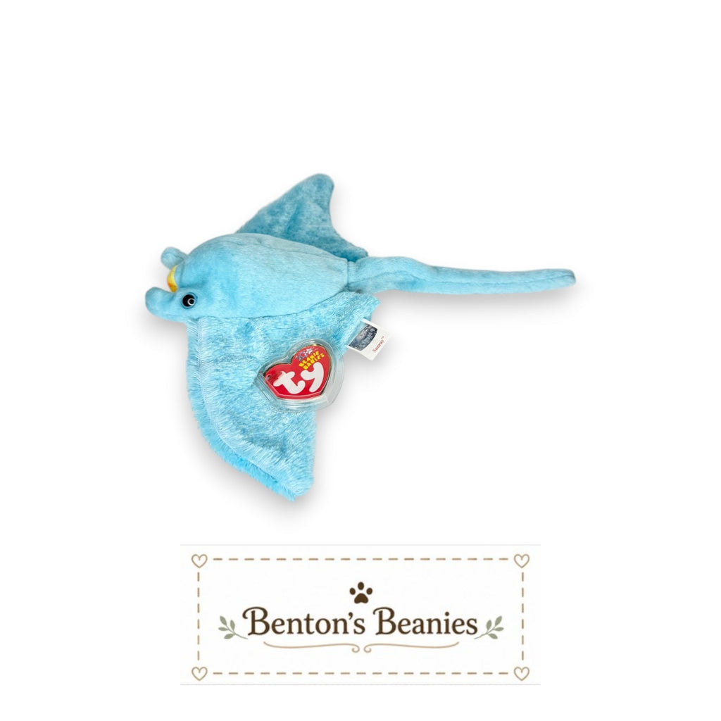 Sunray the Stingray TY Beanie Baby | Mint Heart & Tush Tag