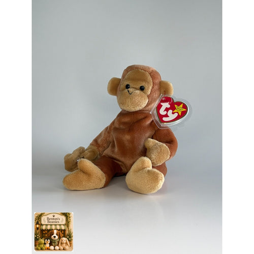 Bongo the Monkey TY Beanie Baby | Mint Heart & Tush Tag