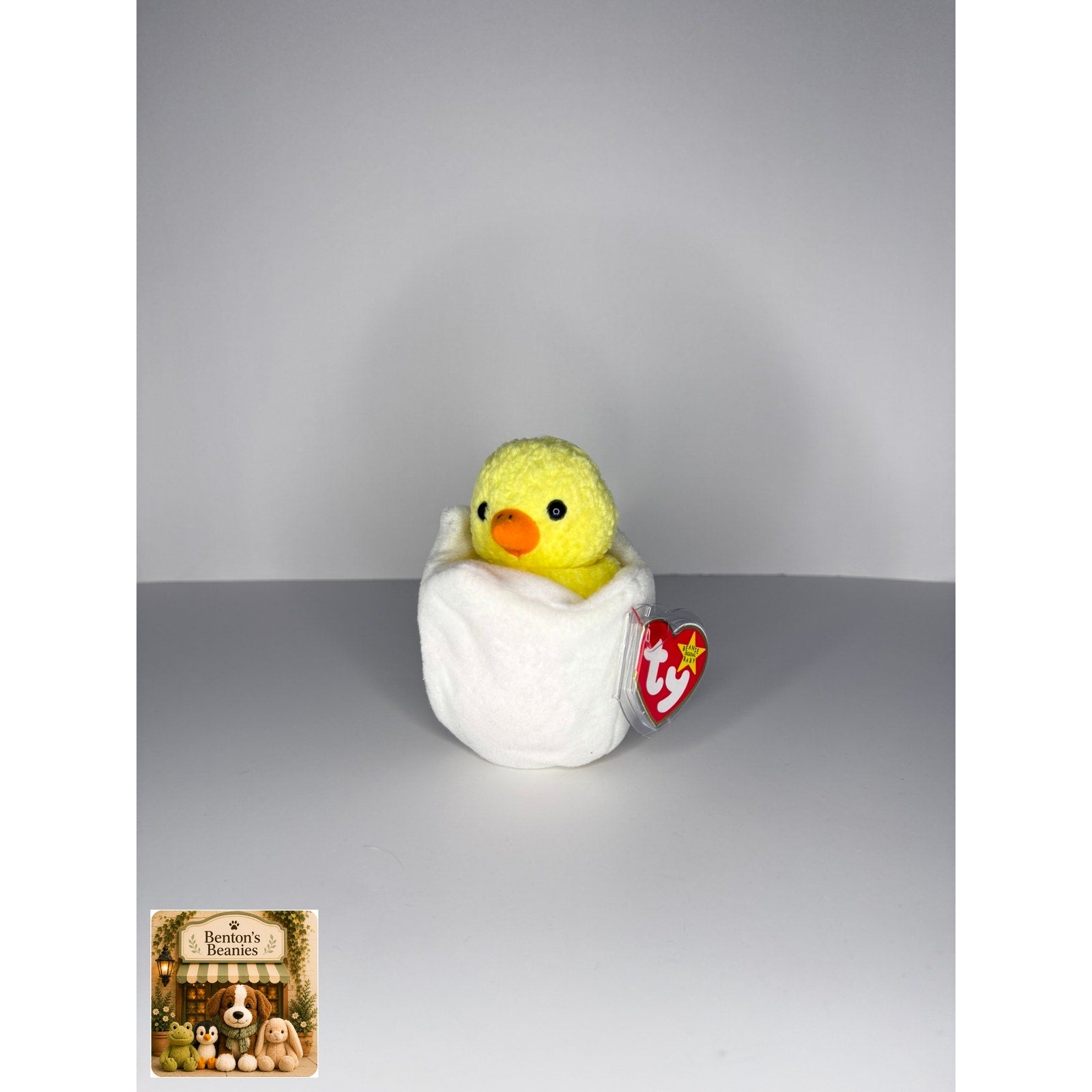 Eggbert the Egg/Chick TY Beanie Baby | Mint Heart & Tush Tag