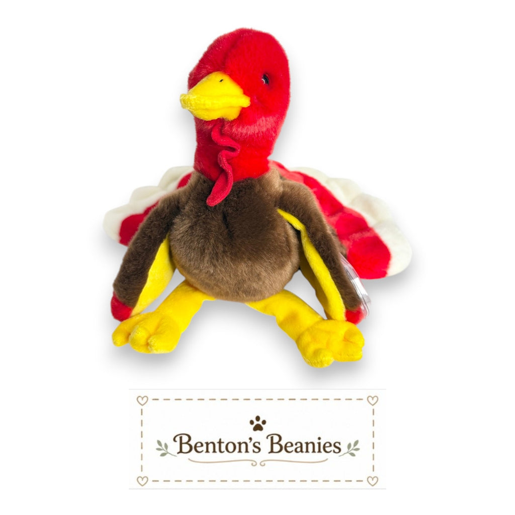 Gobbles the Turkey TY Beanie Buddies | Mint Heart Tush Tags