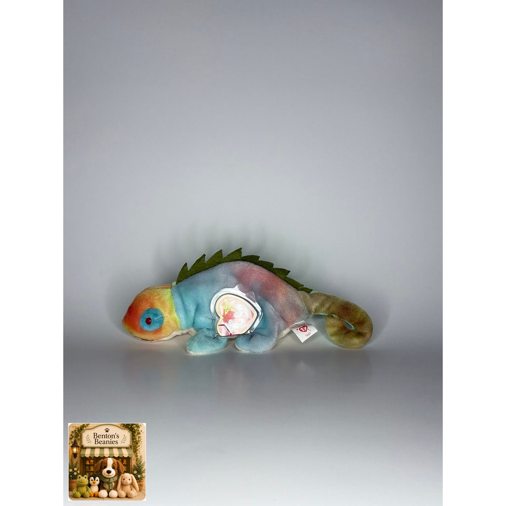 Iggy the Chameleon TY Beanie Baby | Mint Heart & Tush Tag