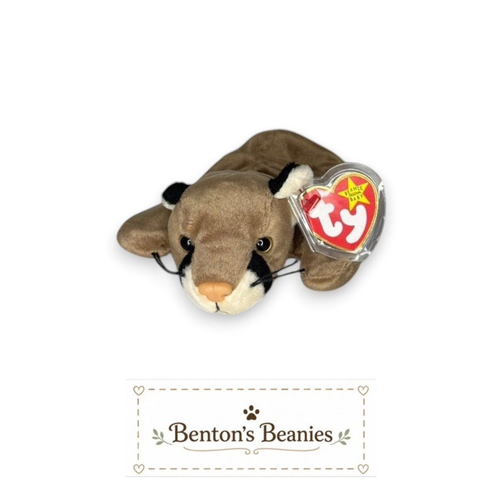 Canyon the Cougar TY Beanie Baby | Mint Heart/Tush Tag