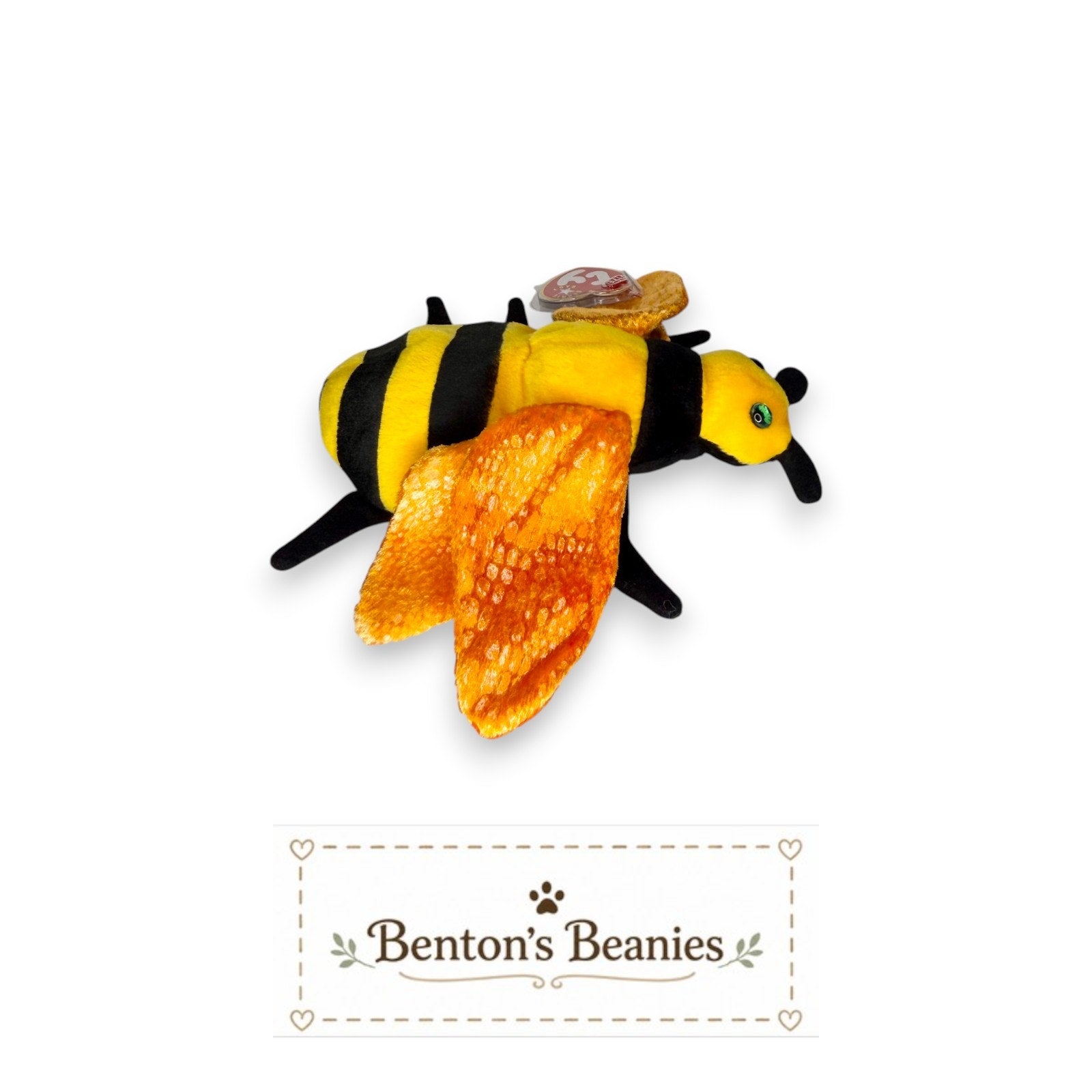 Buzzie the Bee TY Beanie Baby | Mint Heart & Tush Tag