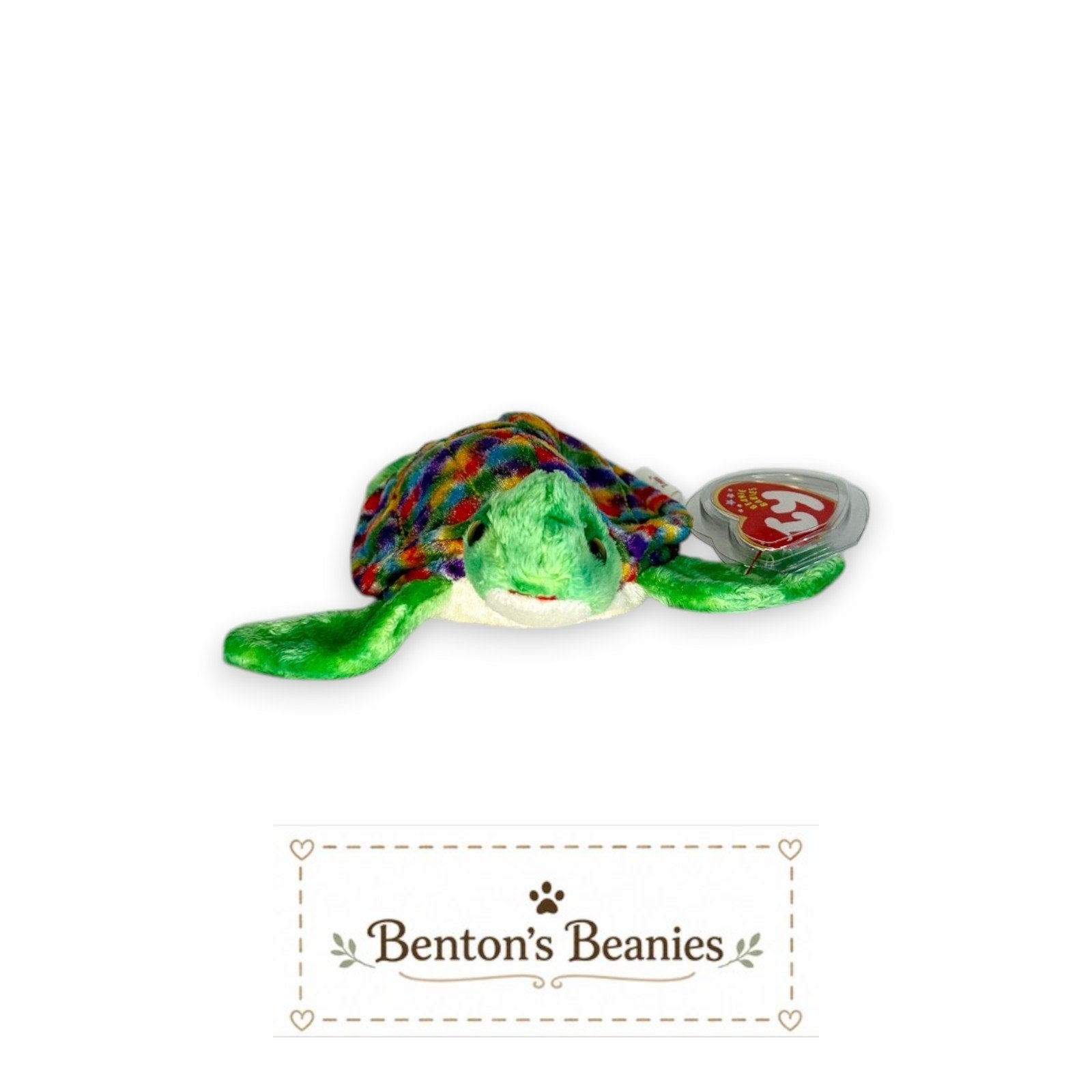 Zoom the Sea Turtle TY Beanie Baby | Mint Heart & Tush Tag